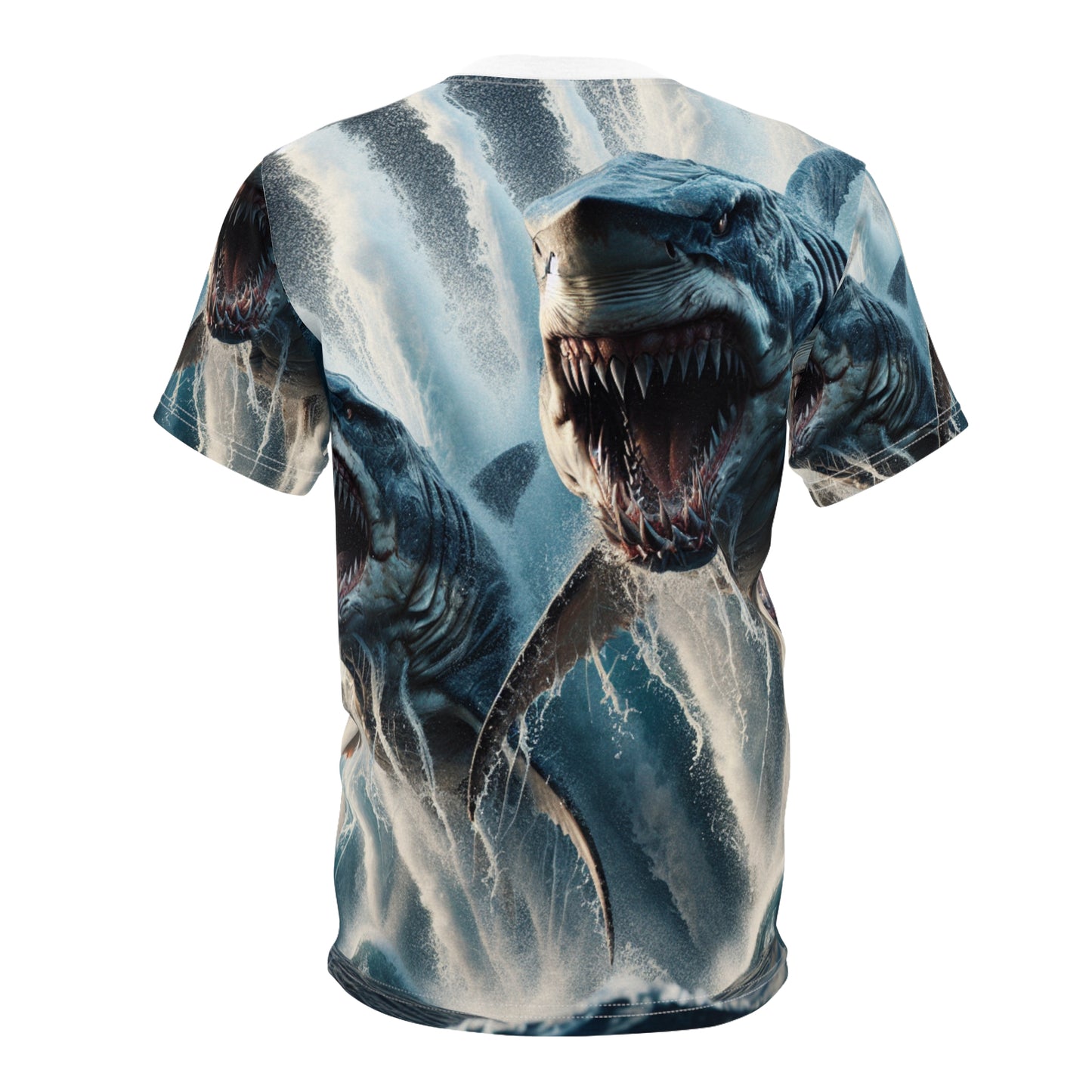 Epic Shark Attack Unisex Cut & Sew Tee - Perfect for Ocean Lovers and Adventurers