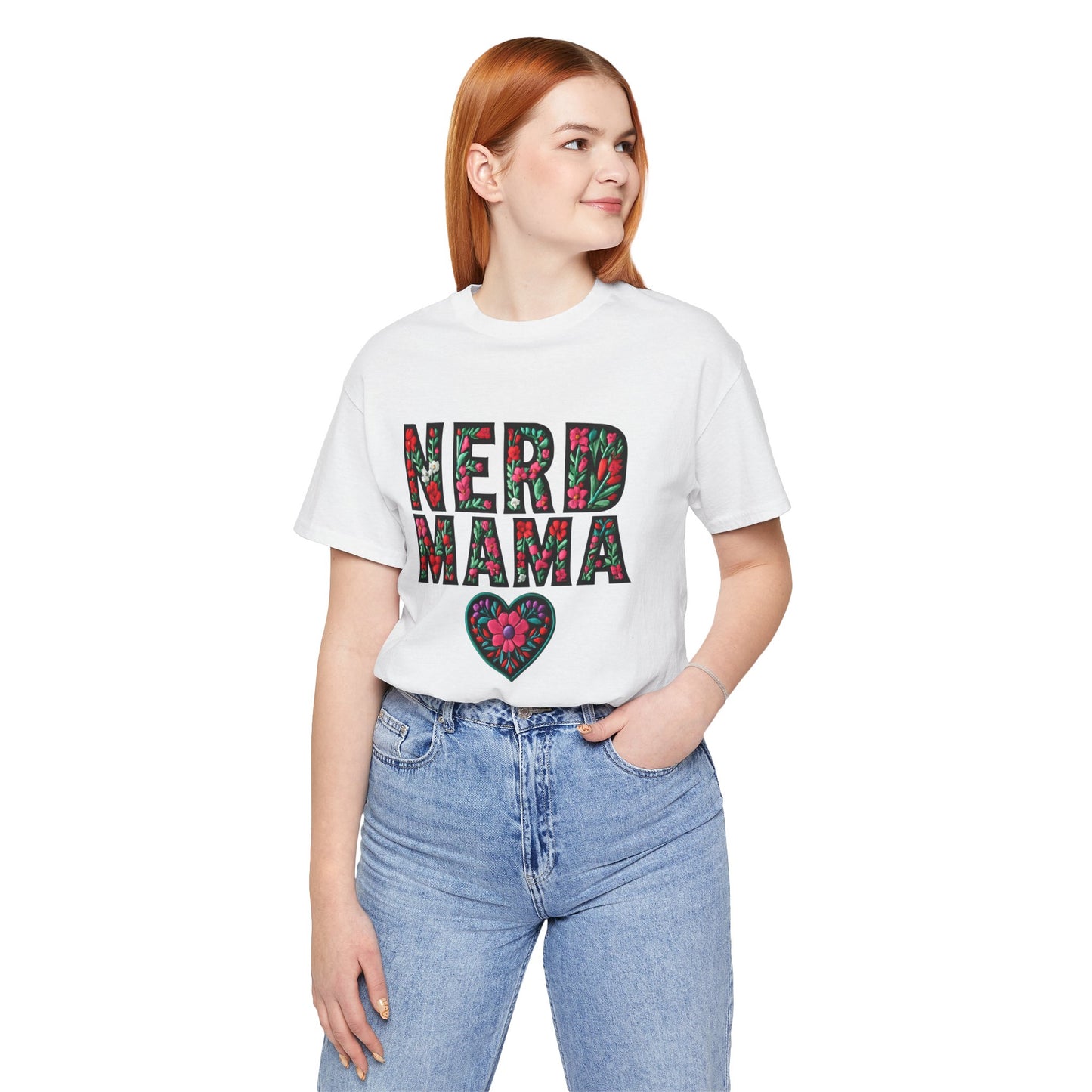 Floral Nerd Mama Tee - Unisex Short Sleeve T-Shirt for Proud Moms