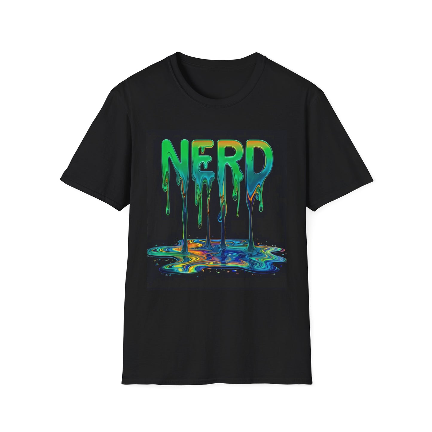 Nerd Vibes Unisex Softstyle T-Shirt - Colorful Dripping Design