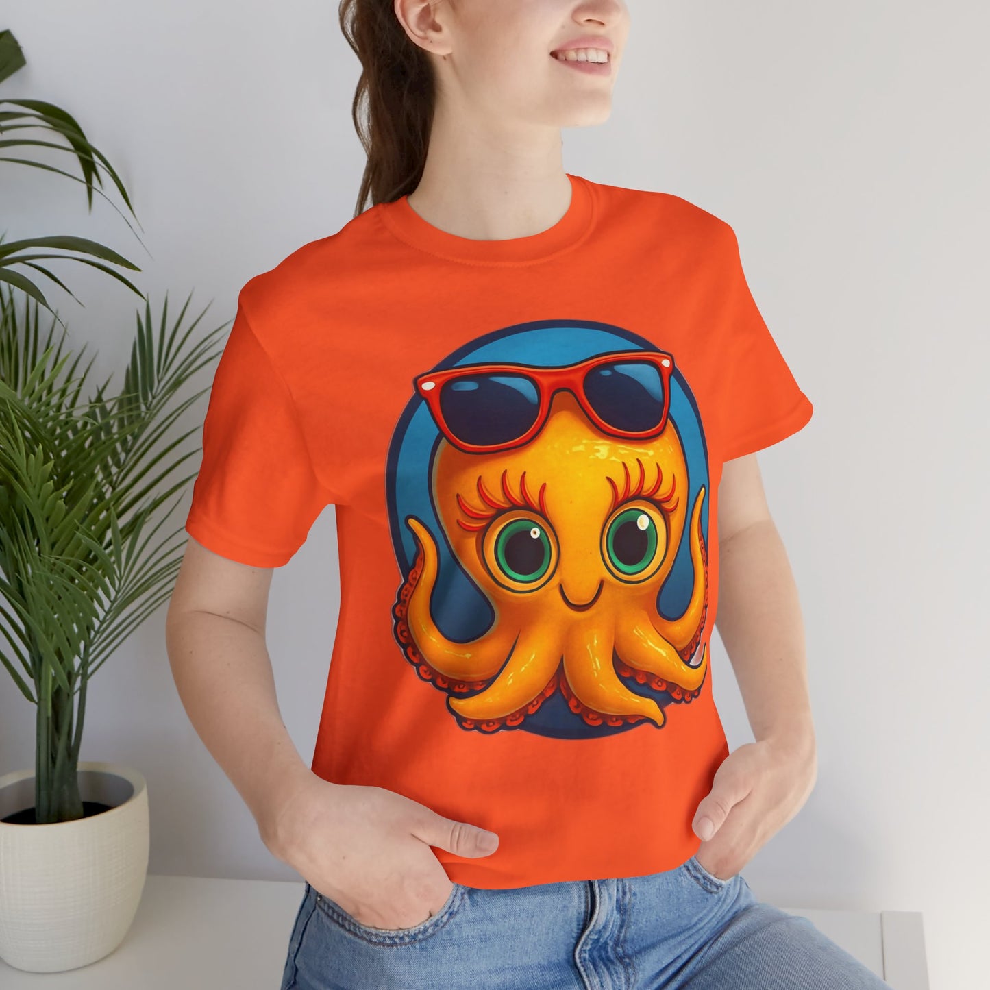 Cool Octopus Graphic Tee - Fun Unisex Jersey Short Sleeve T-Shirt