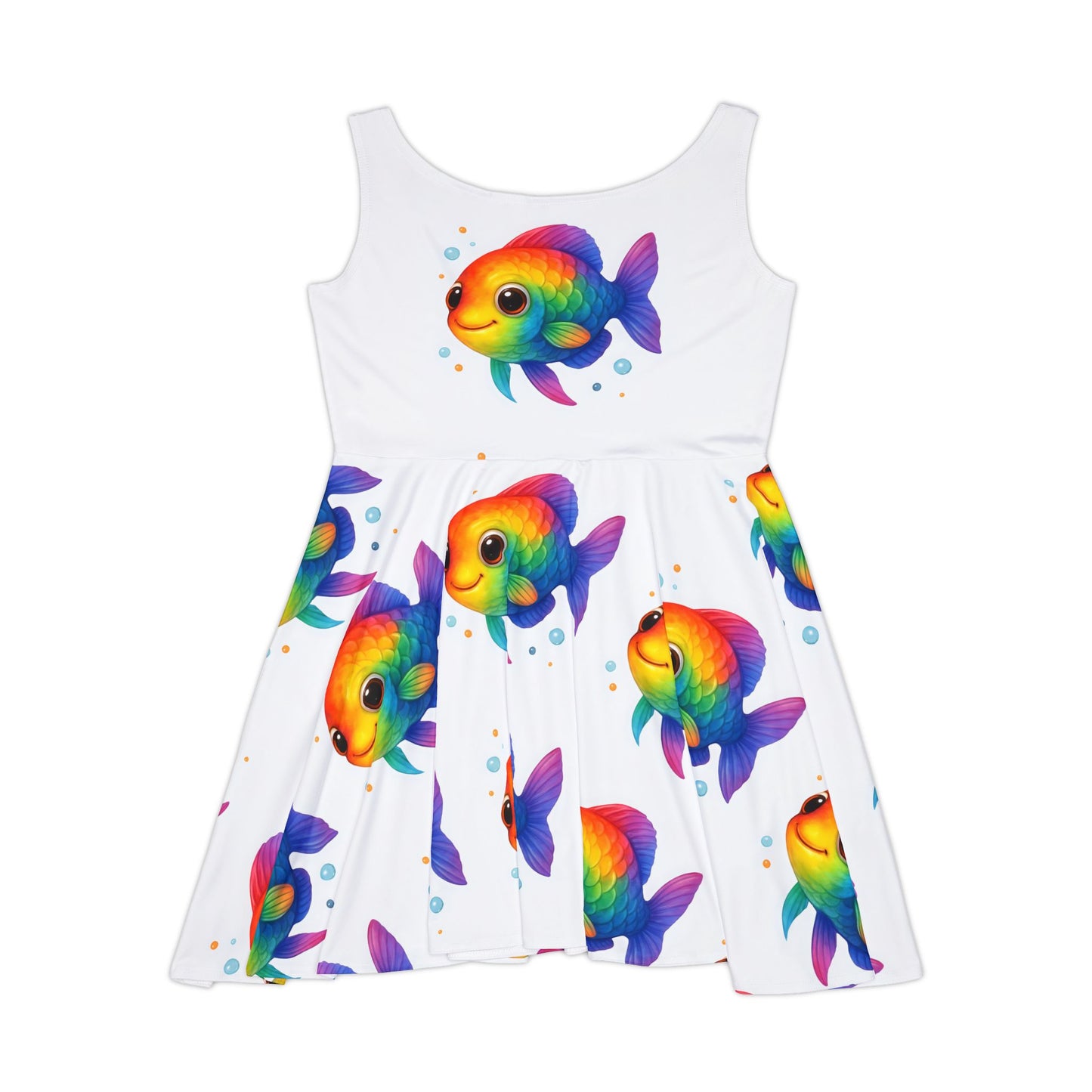 Colorful Fish Women's Skater Dress, Cute Summer Dress, Beachwear, Party Dress, Gift for Her, Vibrant Fashion