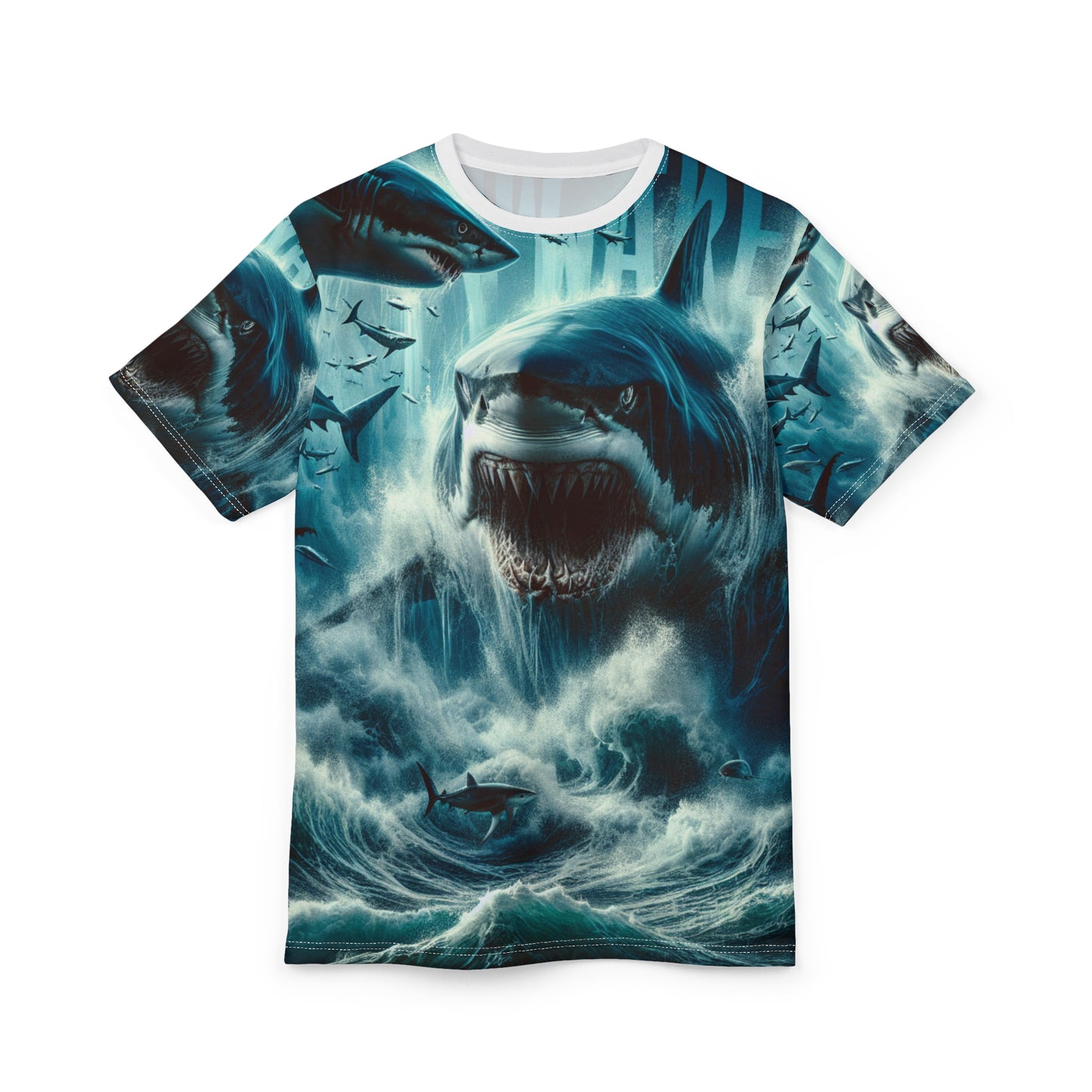 Oceanic Shark Graphic Tee - Bold Unisex Cut & Sew Shirt for Shark Lovers