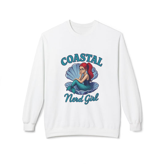 Coastal Nerd Girl Sweatshirt - Unisex Midweight Crewneck