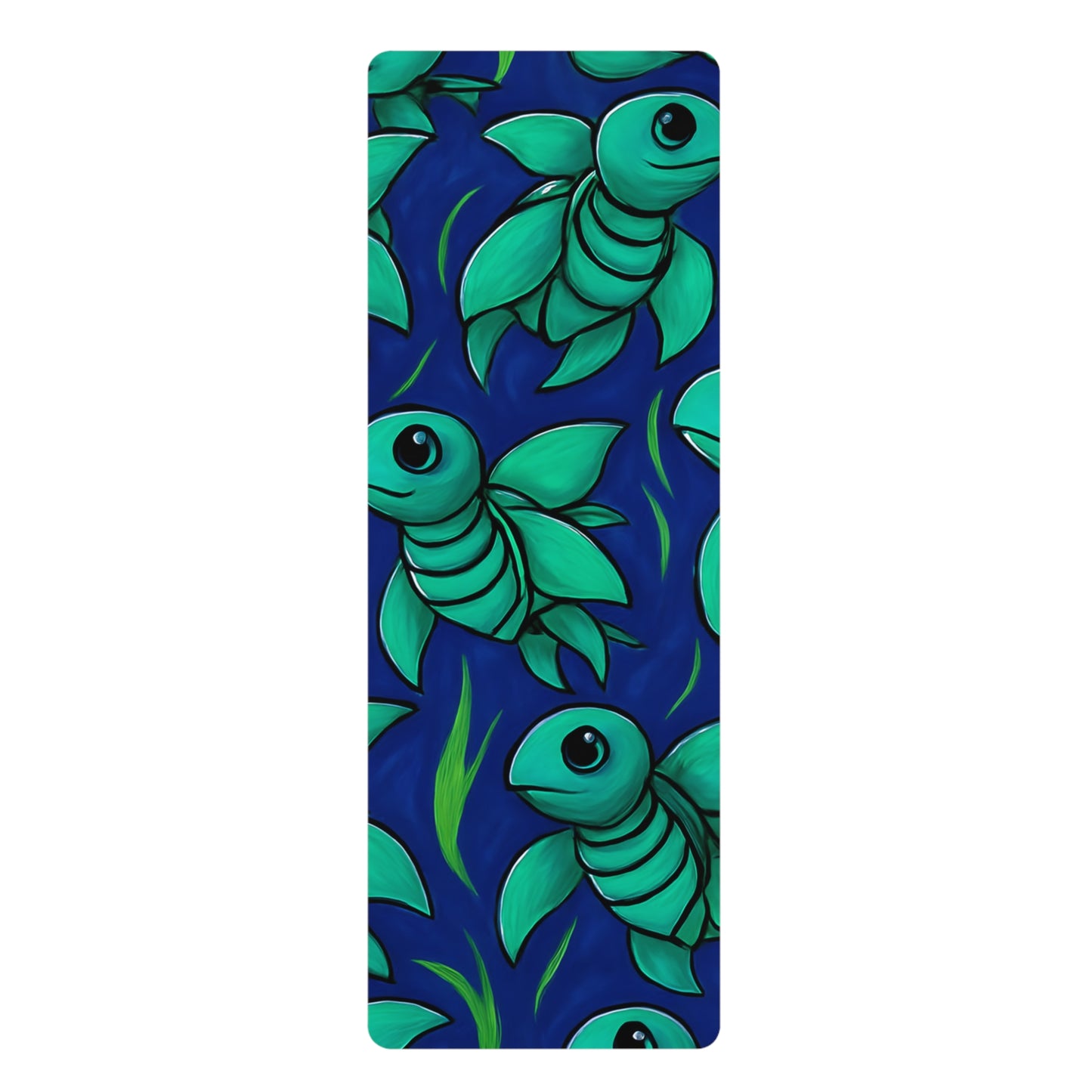 Sea Turtle Print Rubber Yoga Mat - Eco-Friendly, Non-Slip Surface for Yoga Enthusiasts