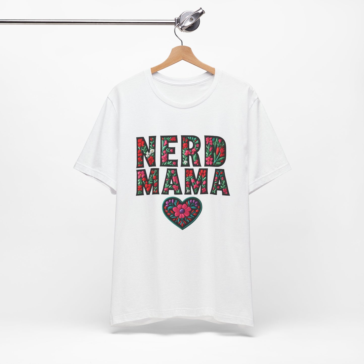 Floral Nerd Mama Tee - Unisex Short Sleeve T-Shirt for Proud Moms