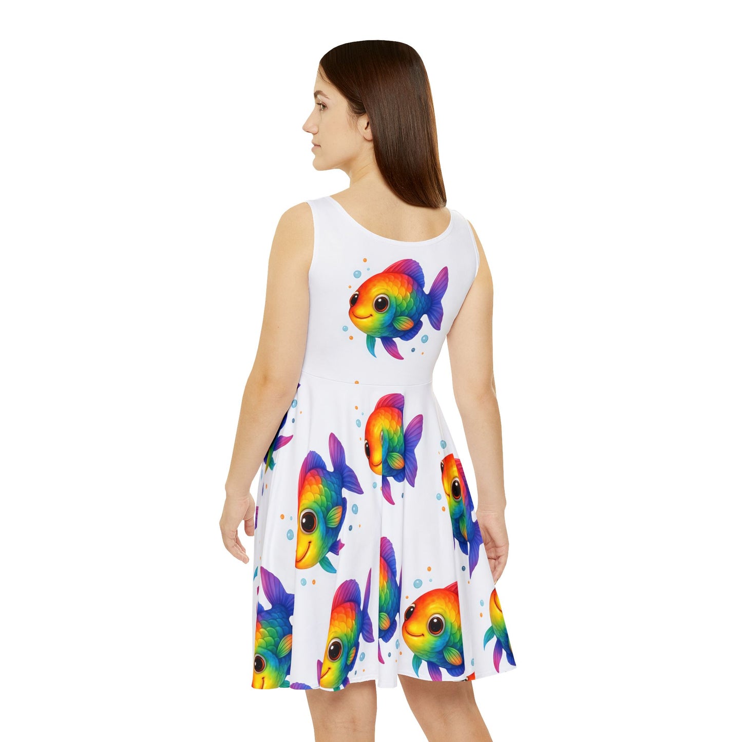 Colorful Fish Women's Skater Dress, Cute Summer Dress, Beachwear, Party Dress, Gift for Her, Vibrant Fashion