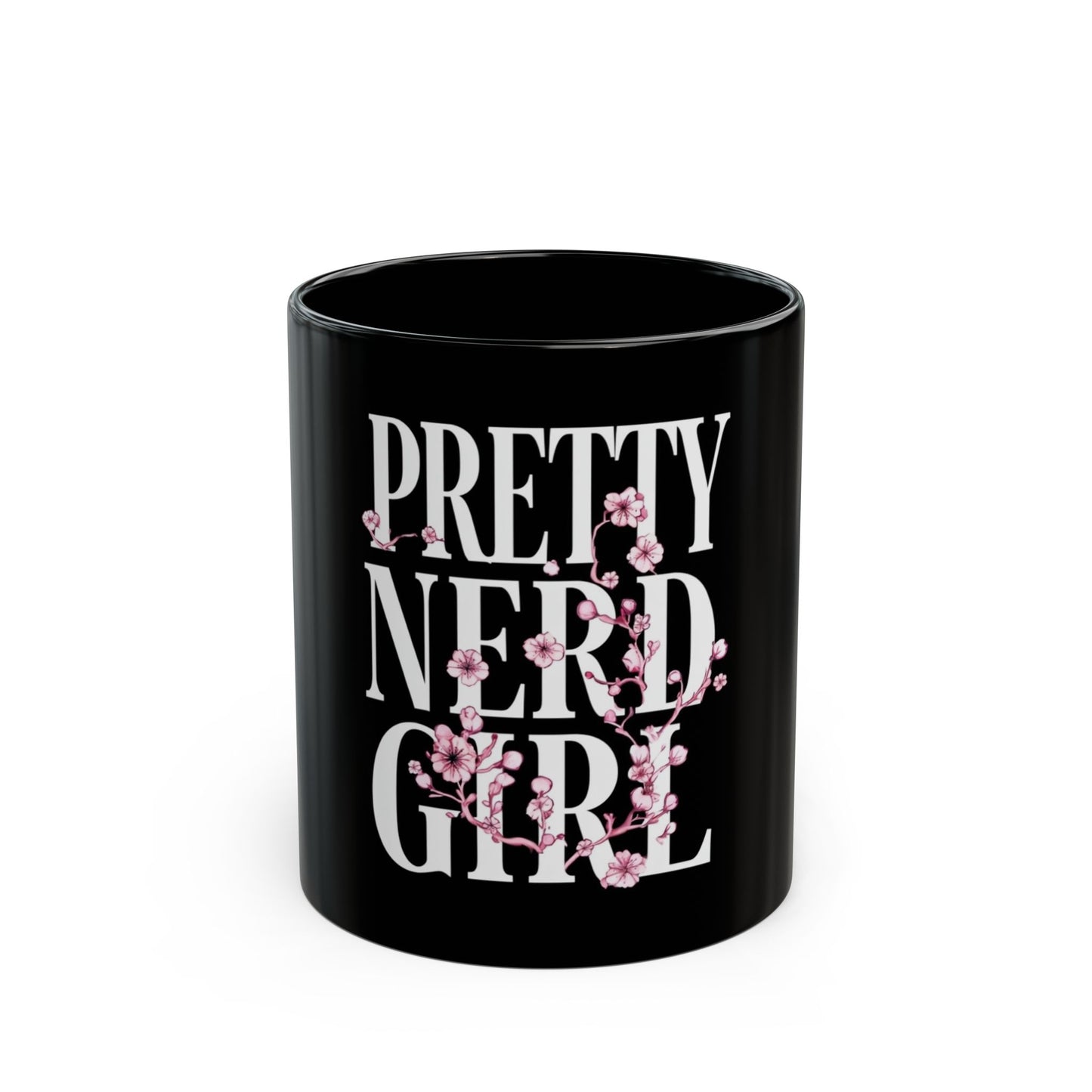 Pretty Nerd Girl Black Mug - Perfect Gift for Book Lovers and Students