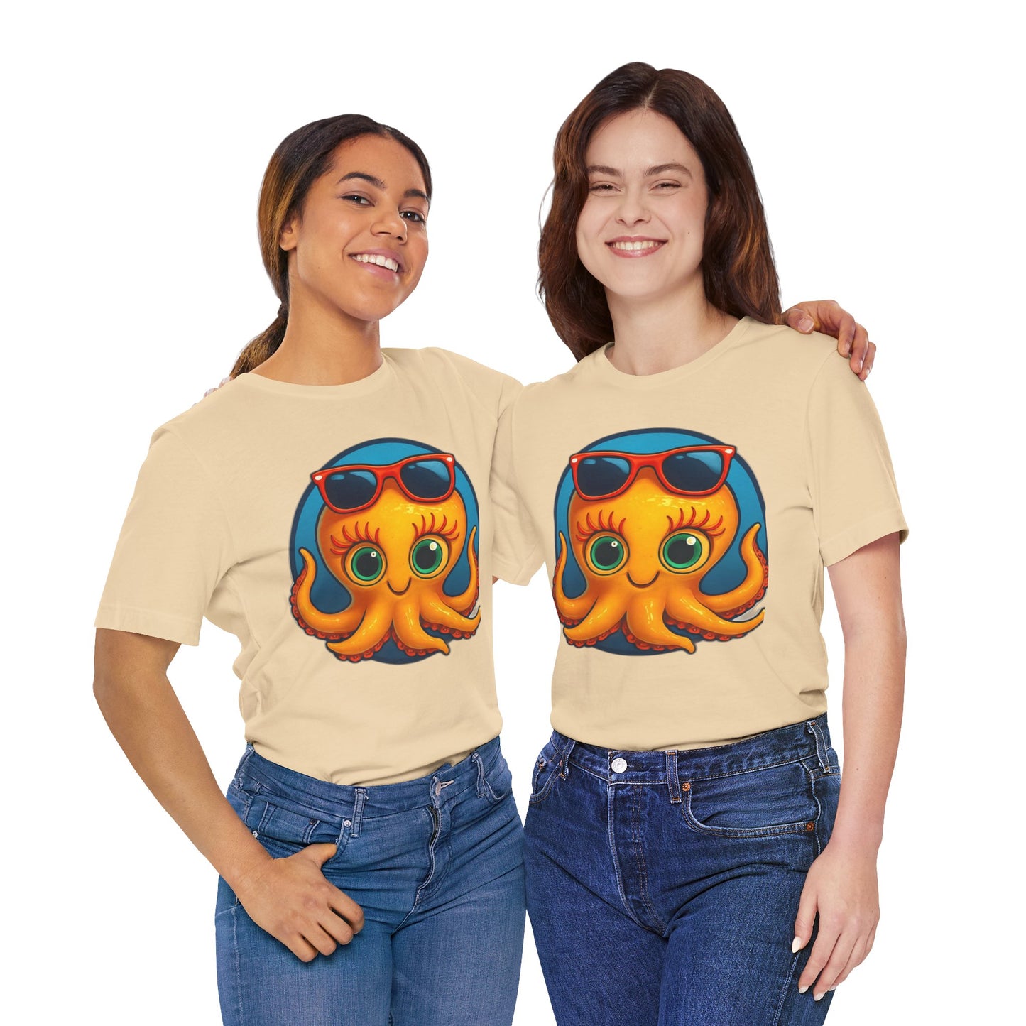Cool Octopus Graphic Tee - Fun Unisex Jersey Short Sleeve T-Shirt