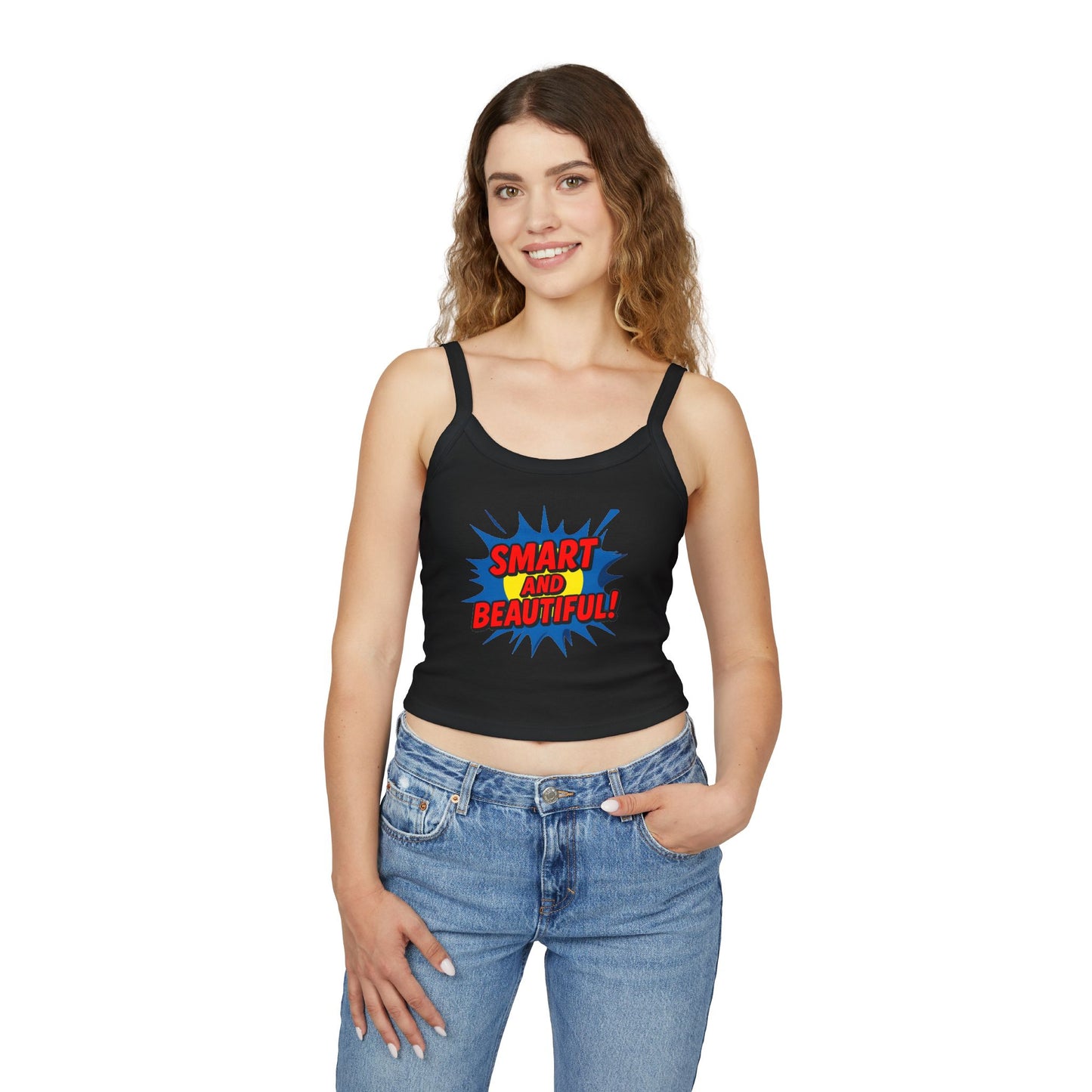 Smart and Beautiful Women's Spaghetti Strap Tank Top - Confidence Booster for Every Occasion