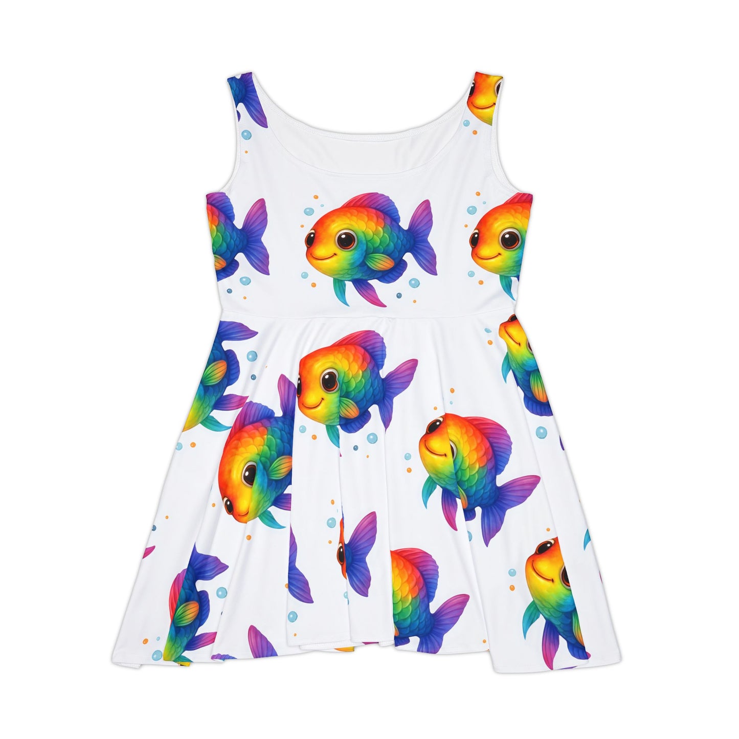 Colorful Fish Women's Skater Dress, Cute Summer Dress, Beachwear, Party Dress, Gift for Her, Vibrant Fashion