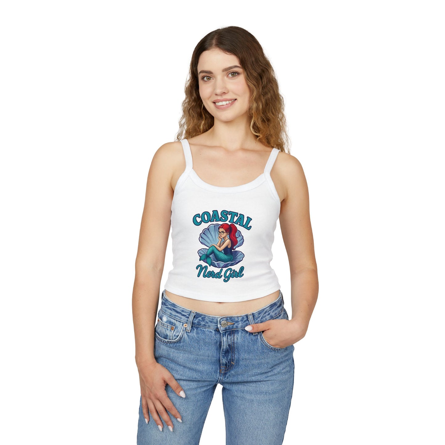 Coastal Nerd Girl Spaghetti Strap Tank Top - Summer Vibes Essential