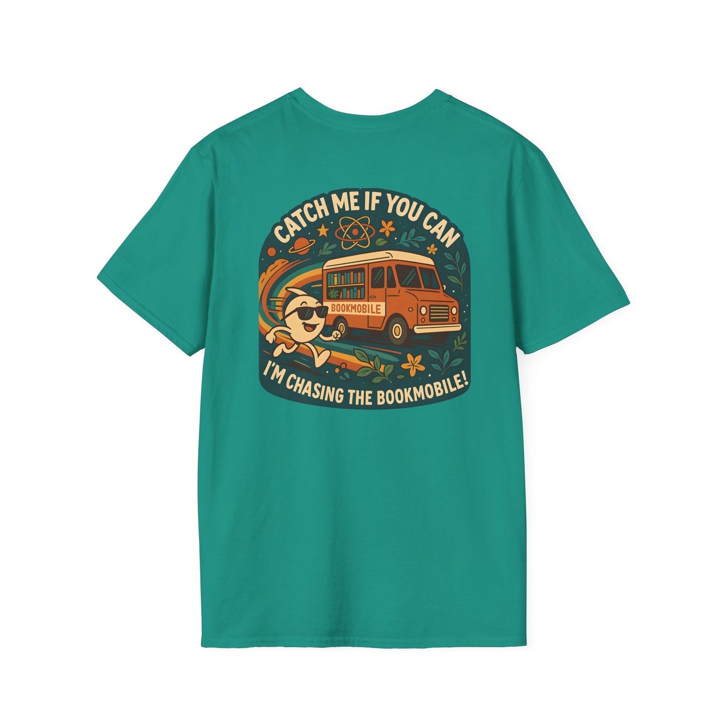 Bookmobile Chaser T-Shirt, Fun Casual Wear, Book Lover Gift, Reading Enthusiast Tee, Library Appreciation Shirt