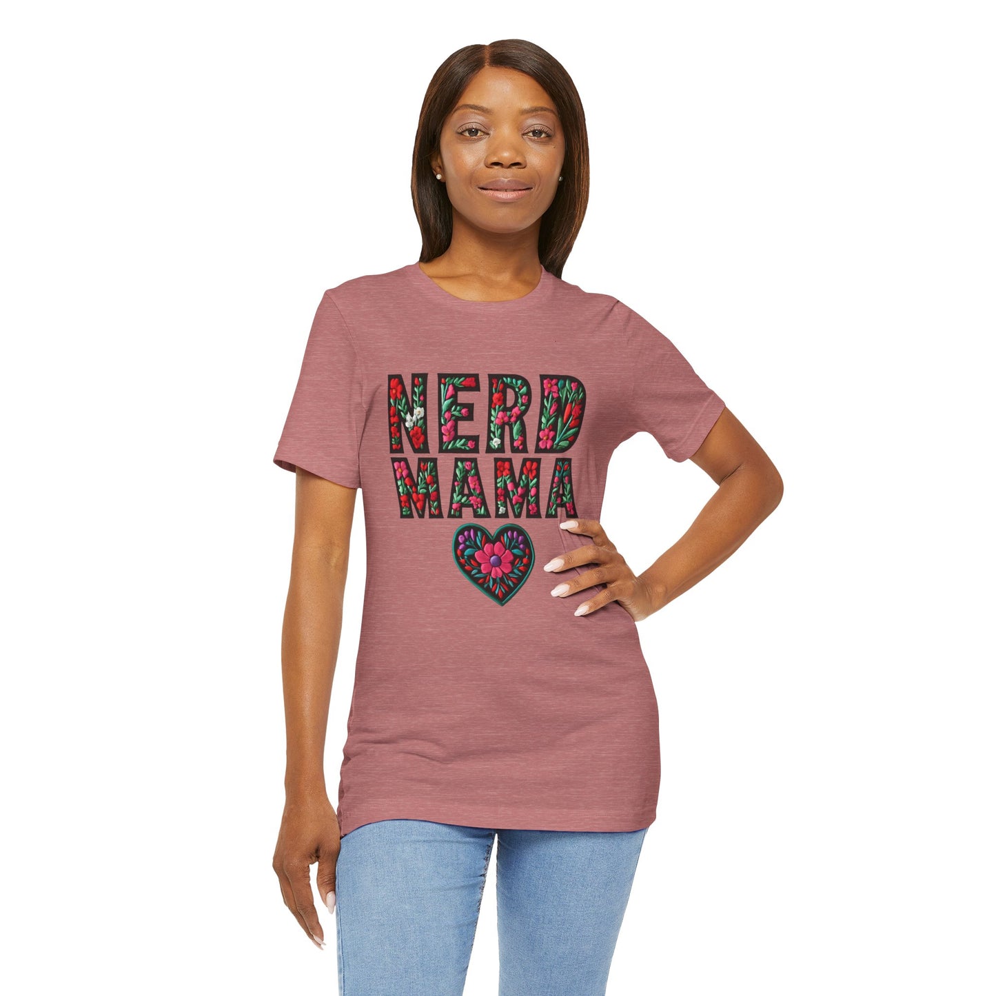 Floral Nerd Mama Tee - Unisex Short Sleeve T-Shirt for Proud Moms