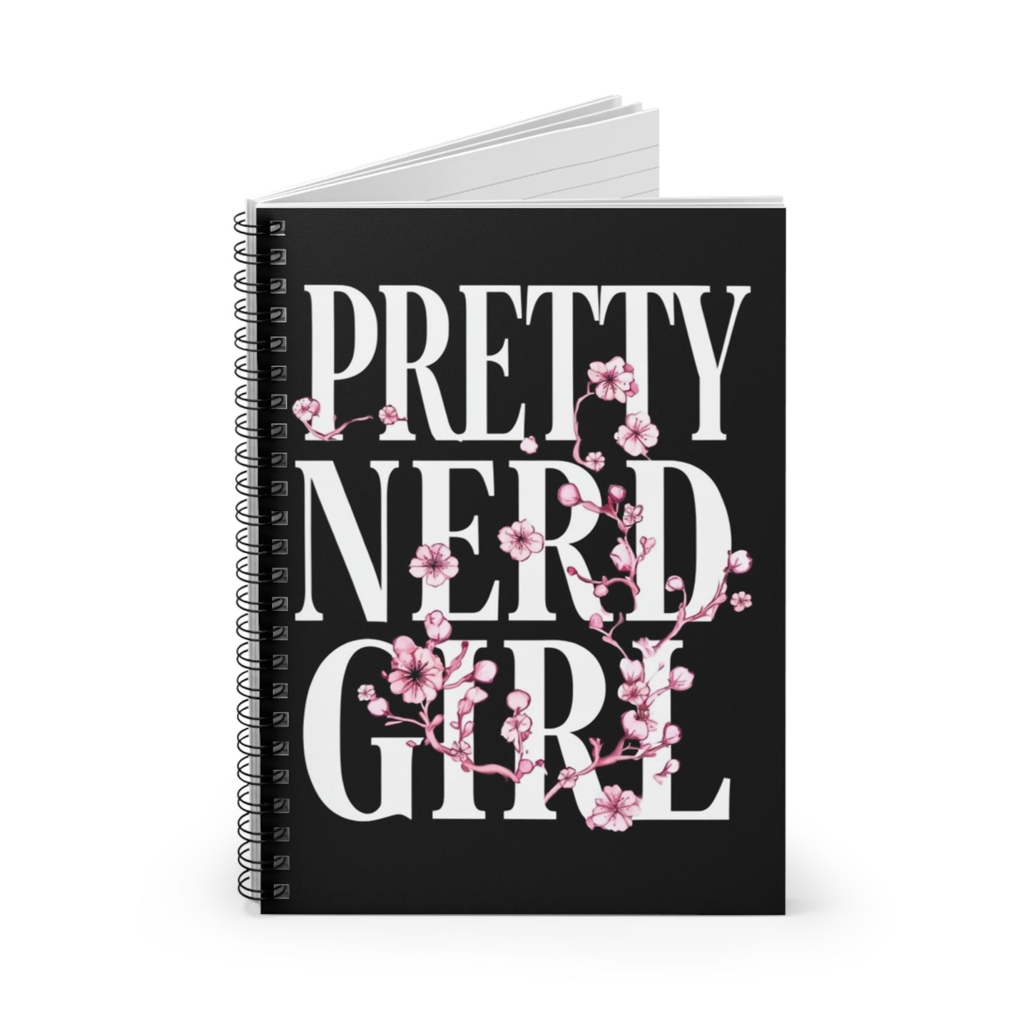 Pretty Nerd Girl Spiral Notebook - Flower Design for Creative Minds