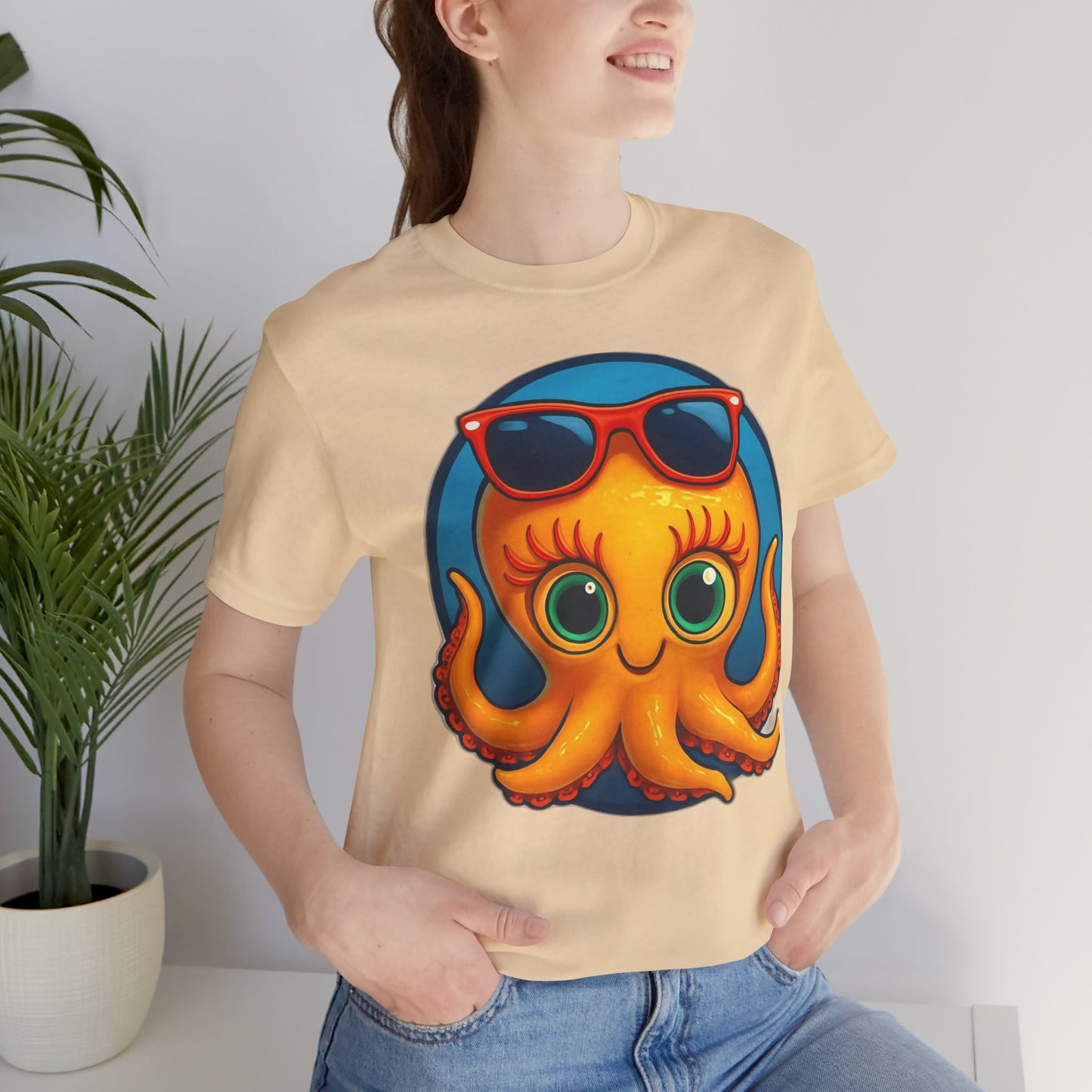 Cool Octopus Graphic Tee - Fun Unisex Jersey Short Sleeve T-Shirt