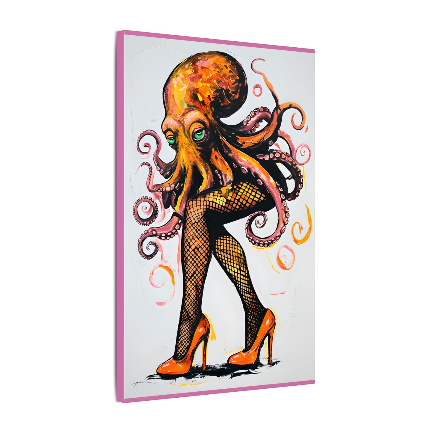 Whimsical Octopus Canvas Art, Unique Home Decor, Ocean Lover Gift, Nautical Theme Wall Art, Quirky Art Piece