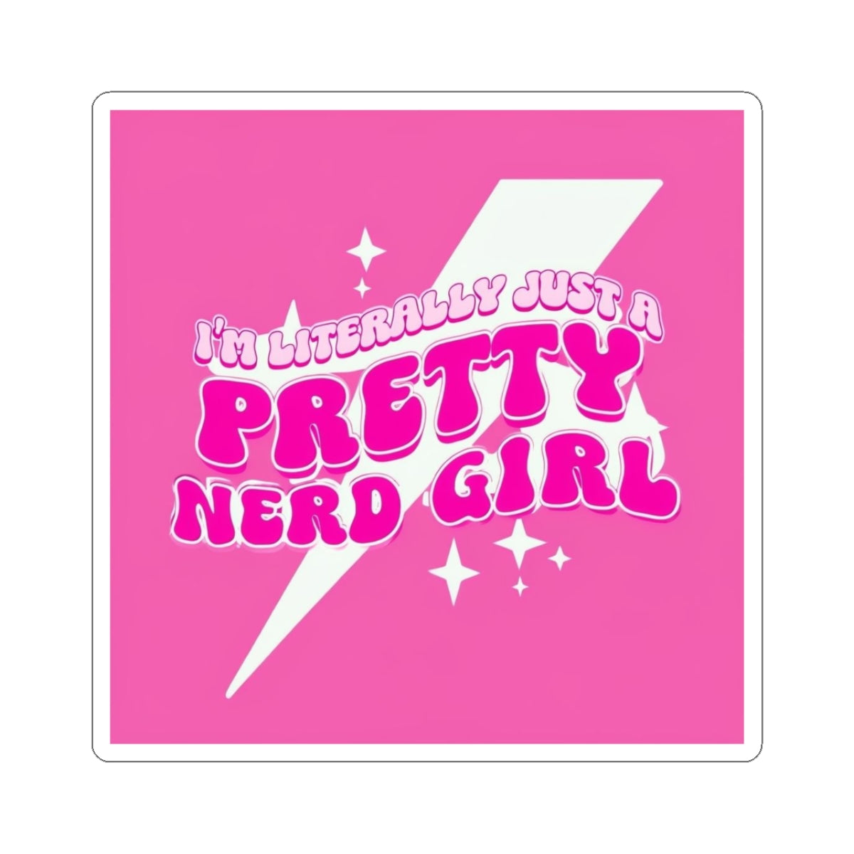 Cute Nerd Girl Kiss-Cut Stickers - Perfect for Laptops & Water Bottles