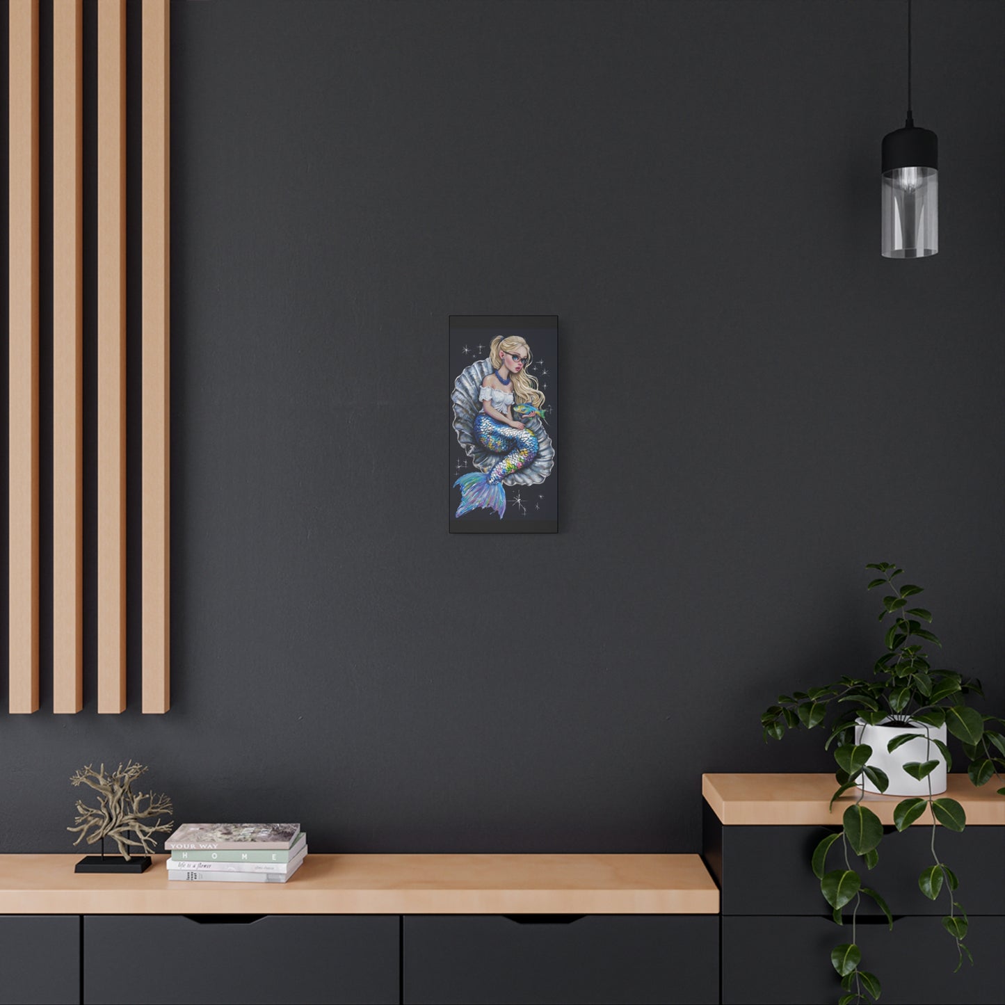 Mermaid Wall Art Canvas, Fantasy Decor, Ocean Lover Gift, Unique Home Accent, Coastal Artwork, Nautical Style Decor