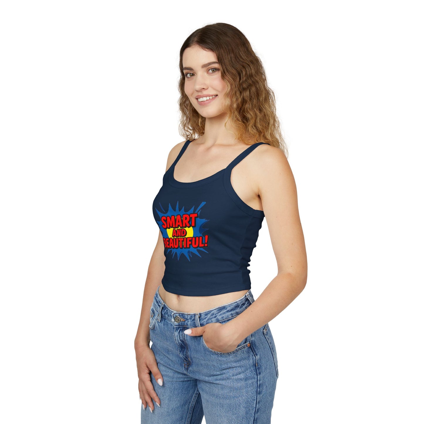 Smart and Beautiful Women's Spaghetti Strap Tank Top - Confidence Booster for Every Occasion