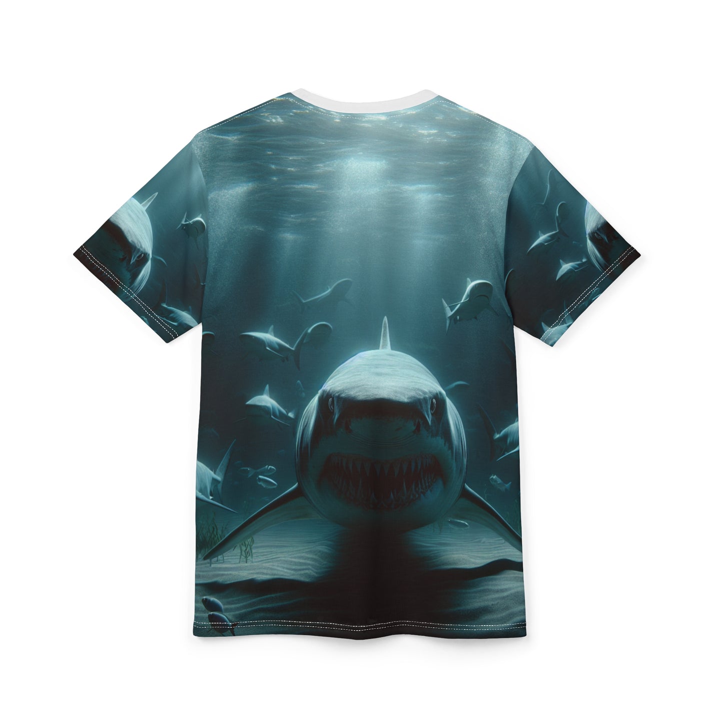 Shark Graphic Unisex Tee, Ocean Vibes Shirt, Casual Summer Wear, Beach Party T-Shirt, Gift for Shark Lovers, Unique Art Apparel