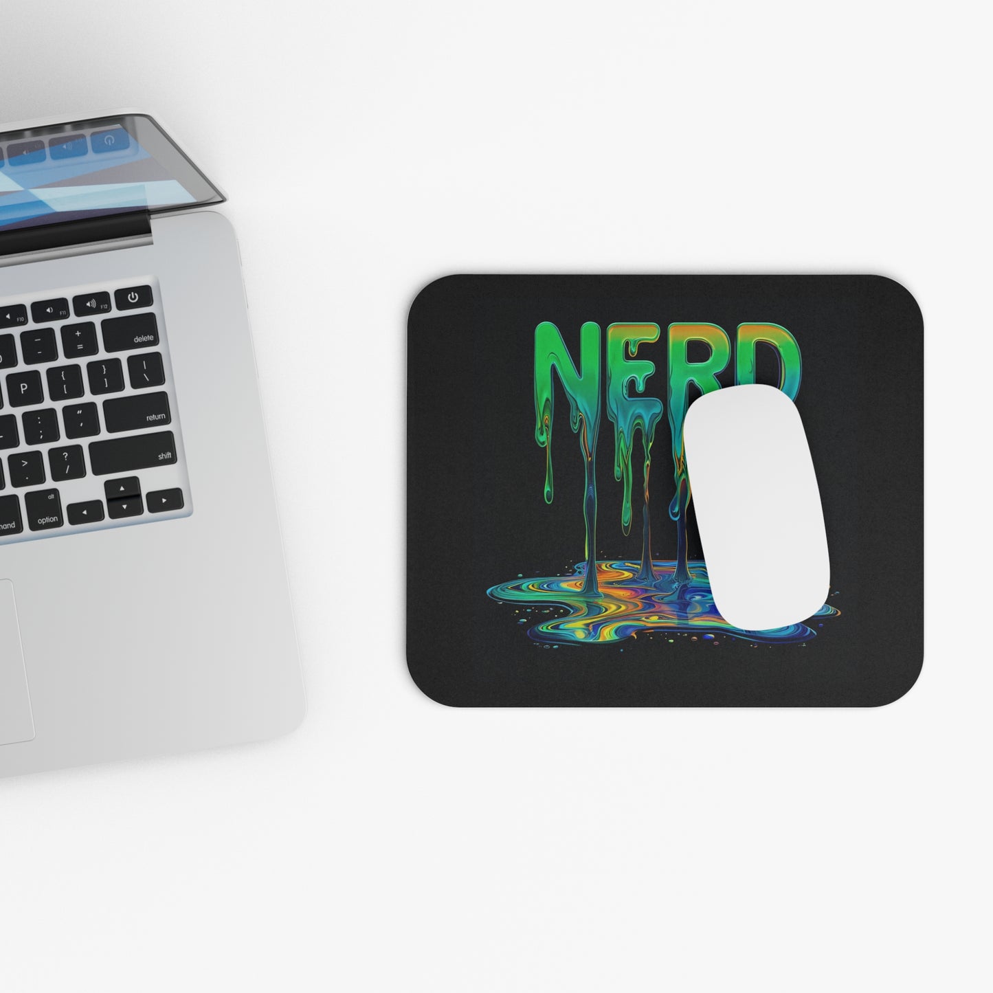 Colorful Dripping Nerd Mouse Pad - Fun Office Desk Accessory