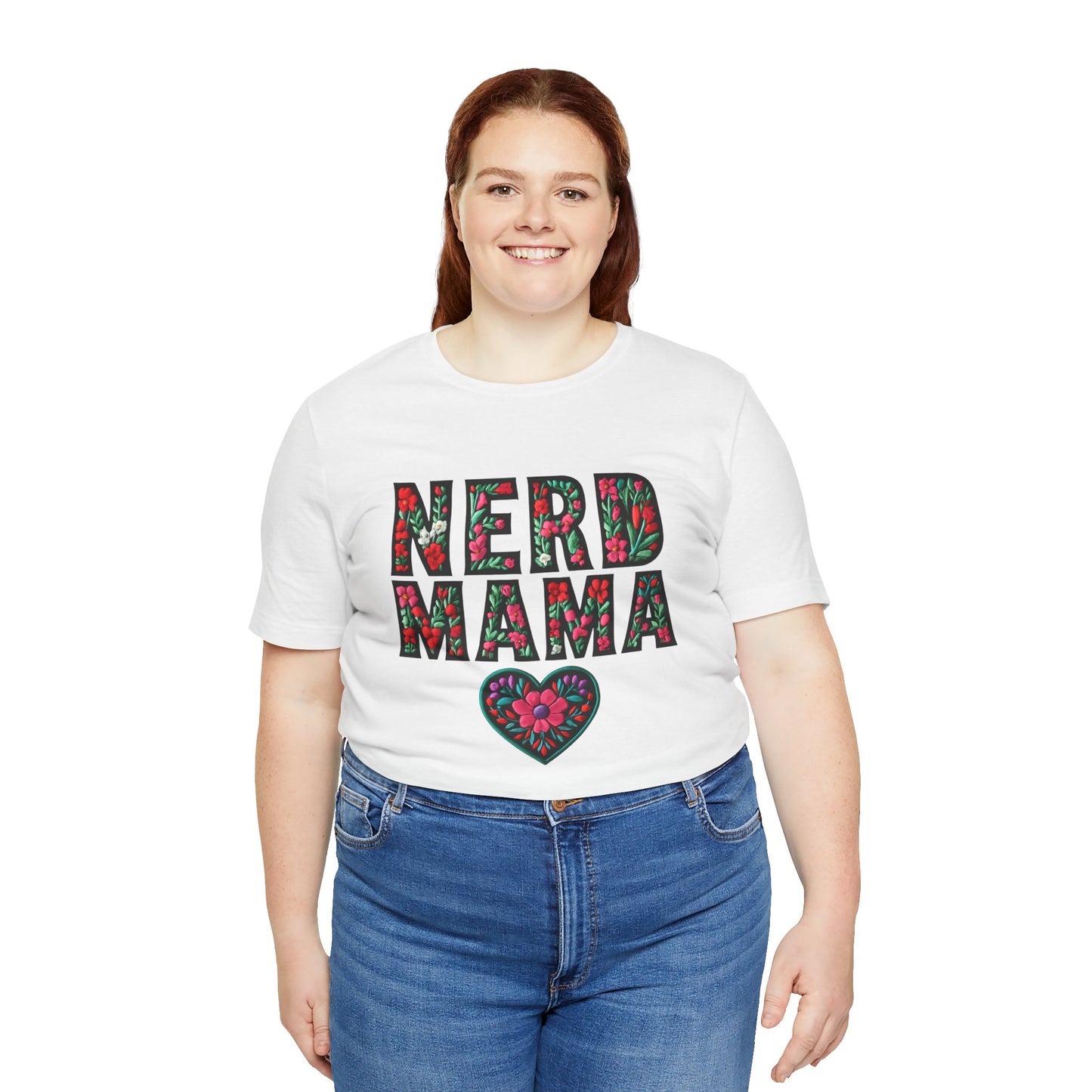 Floral Nerd Mama Tee - Unisex Short Sleeve T-Shirt for Proud Moms