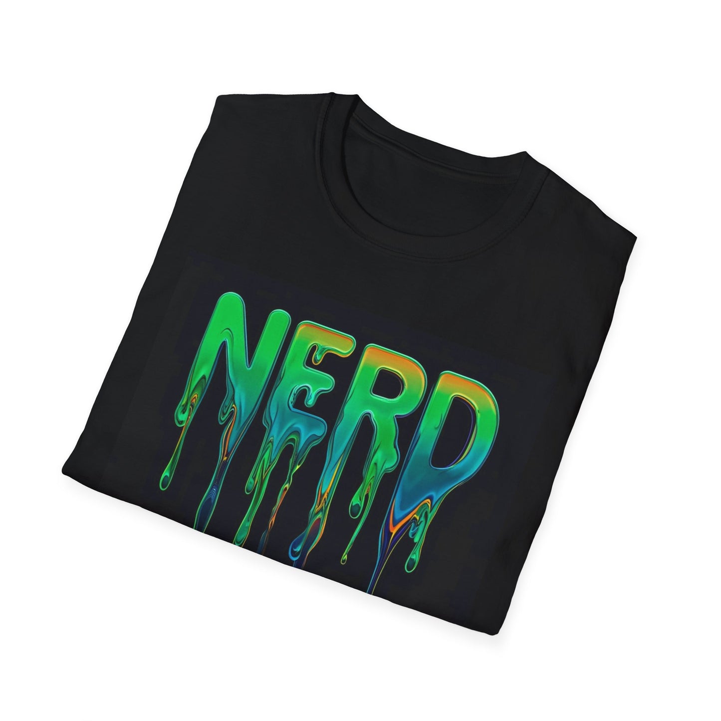 Nerd Vibes Unisex Softstyle T-Shirt - Colorful Dripping Design