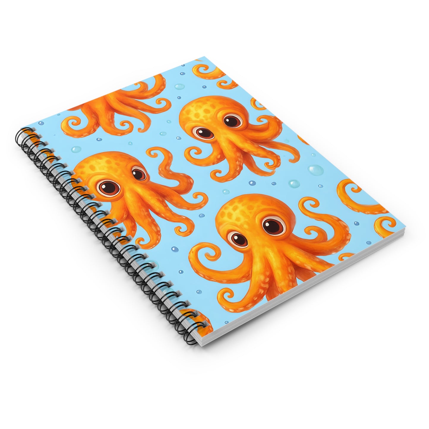 Cute Octopus Spiral Notebook - Ruled Lined Journal for Kids & Marine Lovers