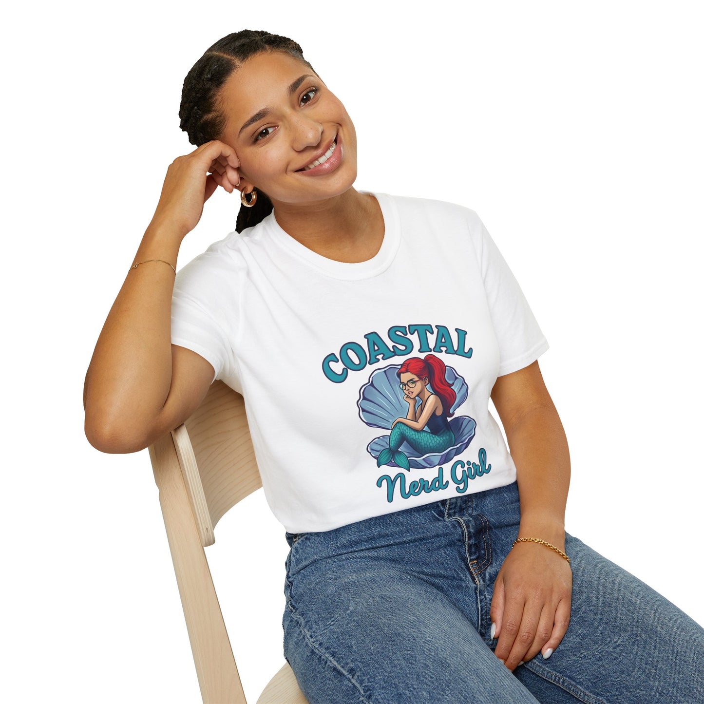 Coastal Nerd Girl Unisex T-Shirt - Fun Beachy Tee for Mermaid Lovers