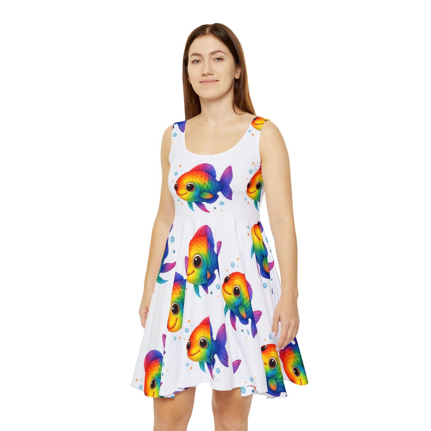 Colorful Fish Women's Skater Dress, Cute Summer Dress, Beachwear, Party Dress, Gift for Her, Vibrant Fashion