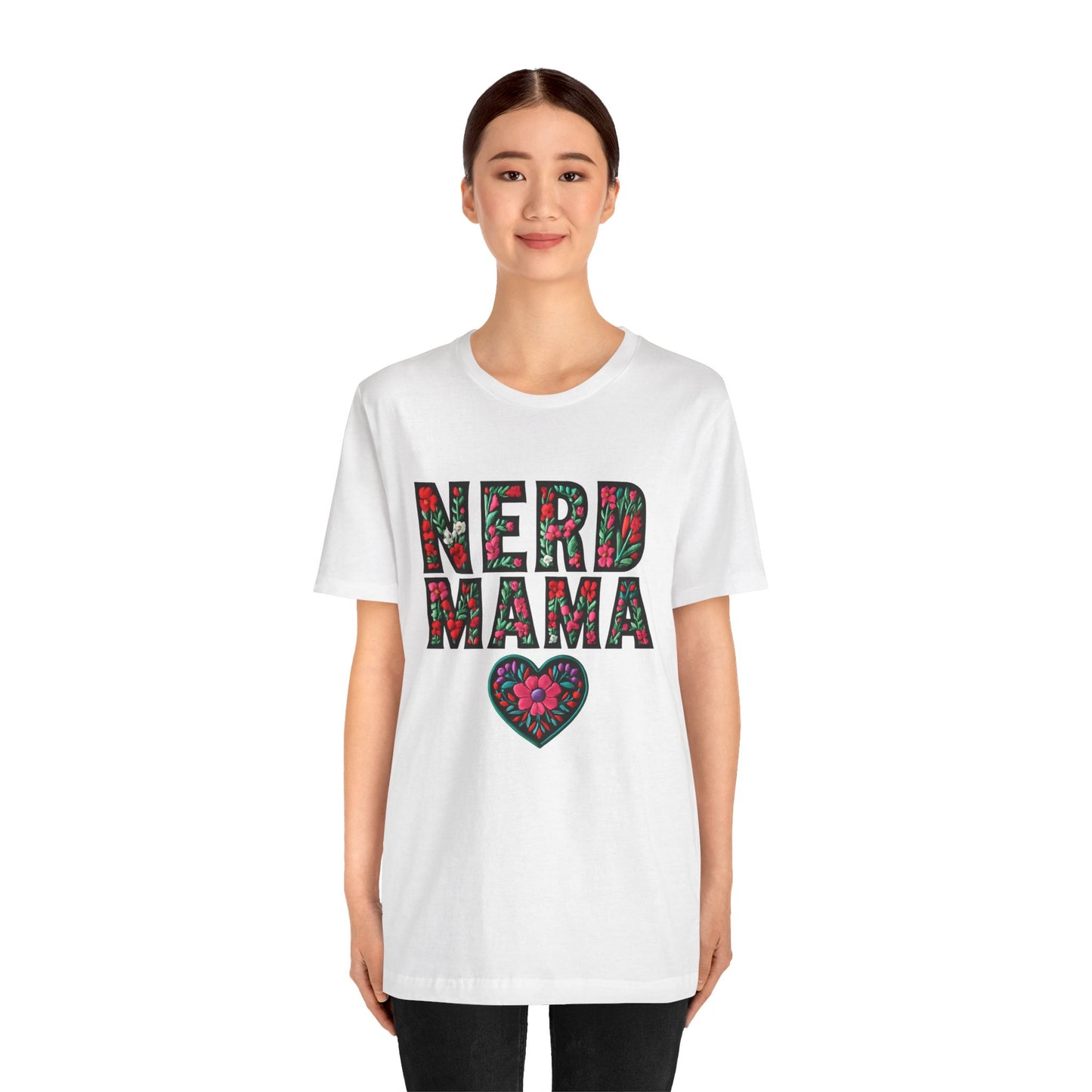 Floral Nerd Mama Tee - Unisex Short Sleeve T-Shirt for Proud Moms