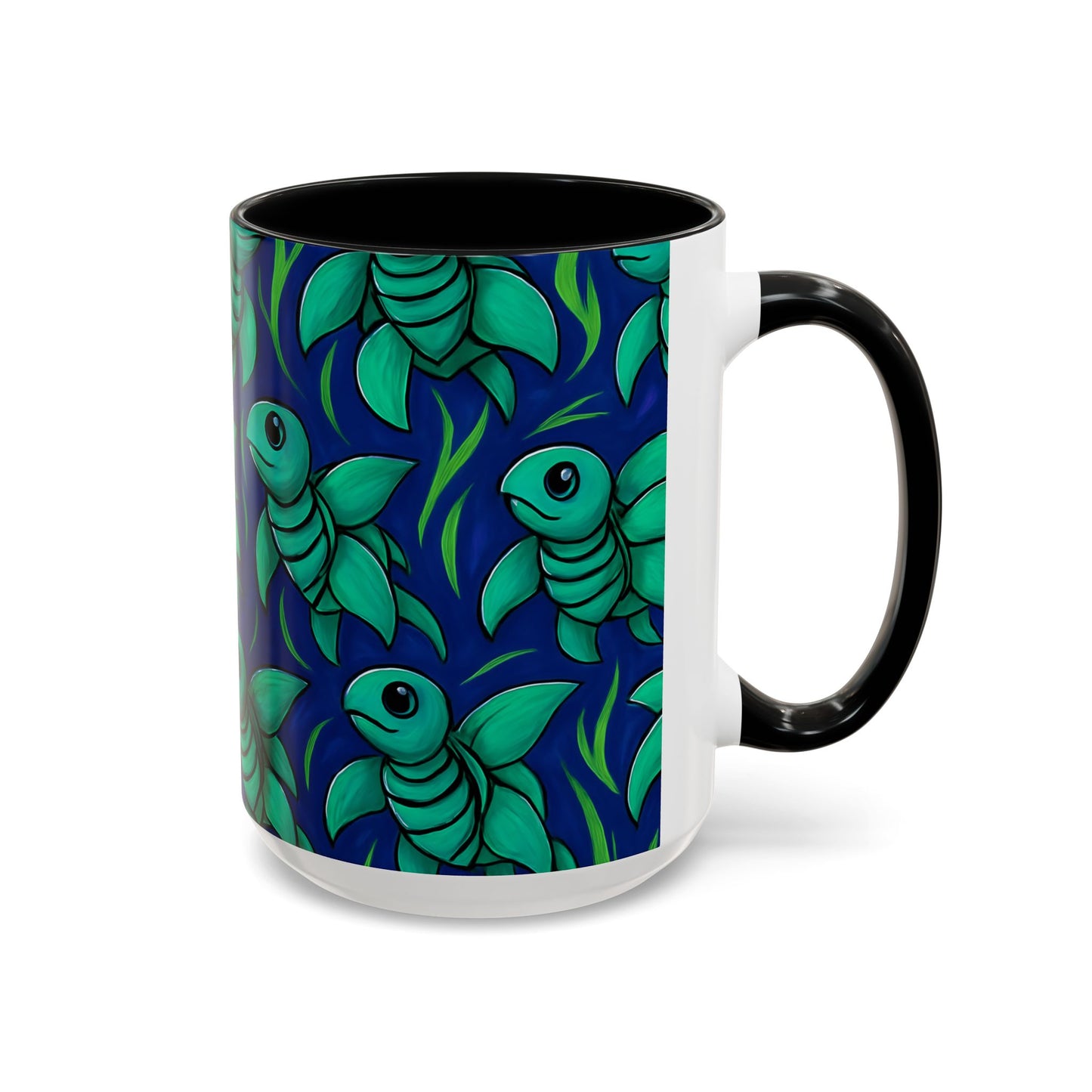 Whimsical Sea Turtle Accent Coffee Mug - 11/15oz