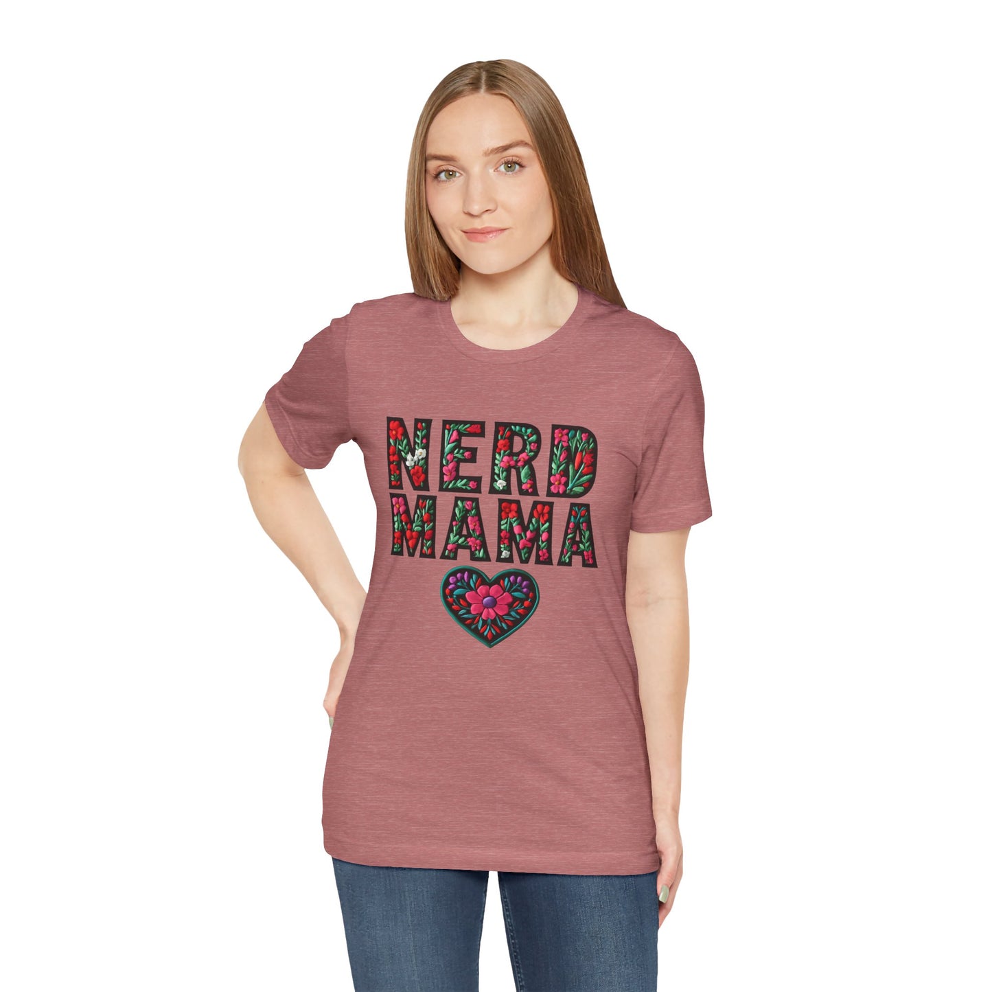 Floral Nerd Mama Tee - Unisex Short Sleeve T-Shirt for Proud Moms
