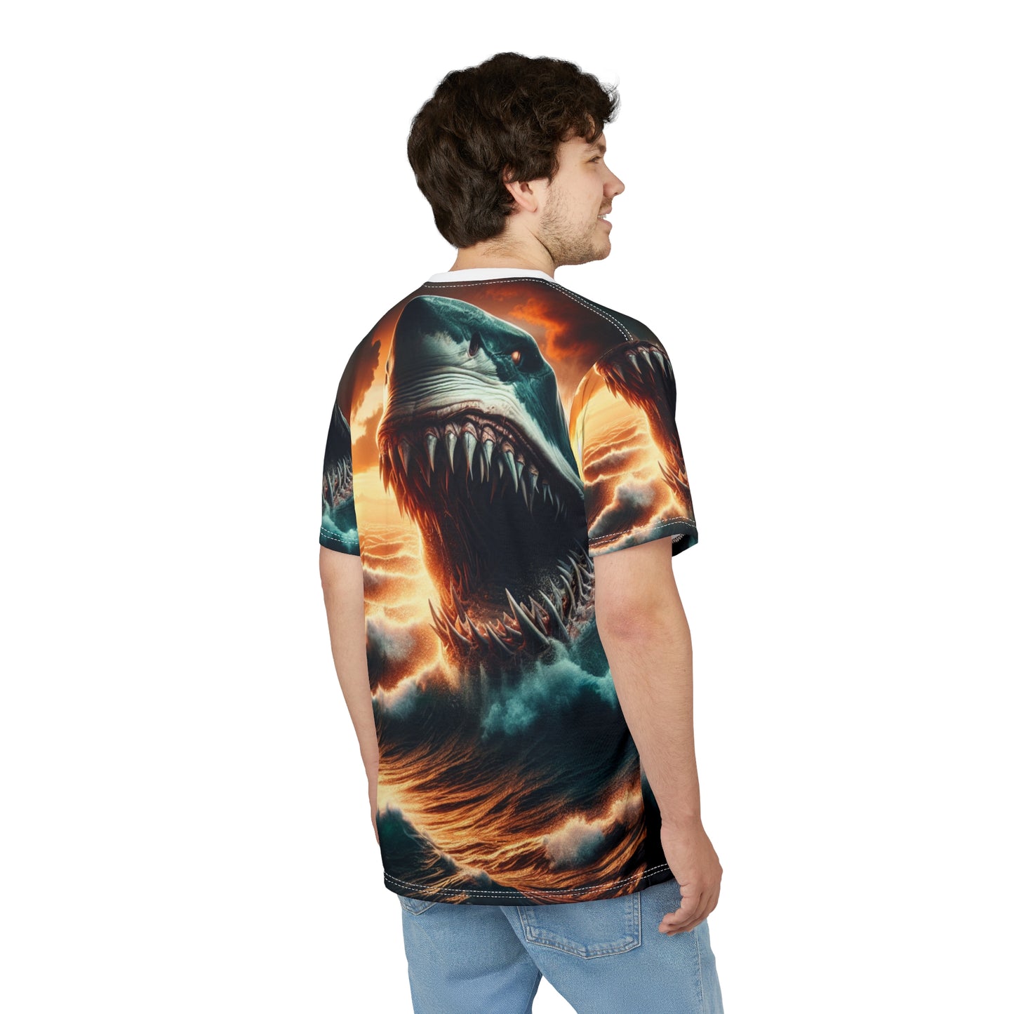T-Shirt with Shark Graphic, Ocean Design Tee, Unisex Sea Creature Apparel, Beach Vacation Shirt, Summer Casual Wear