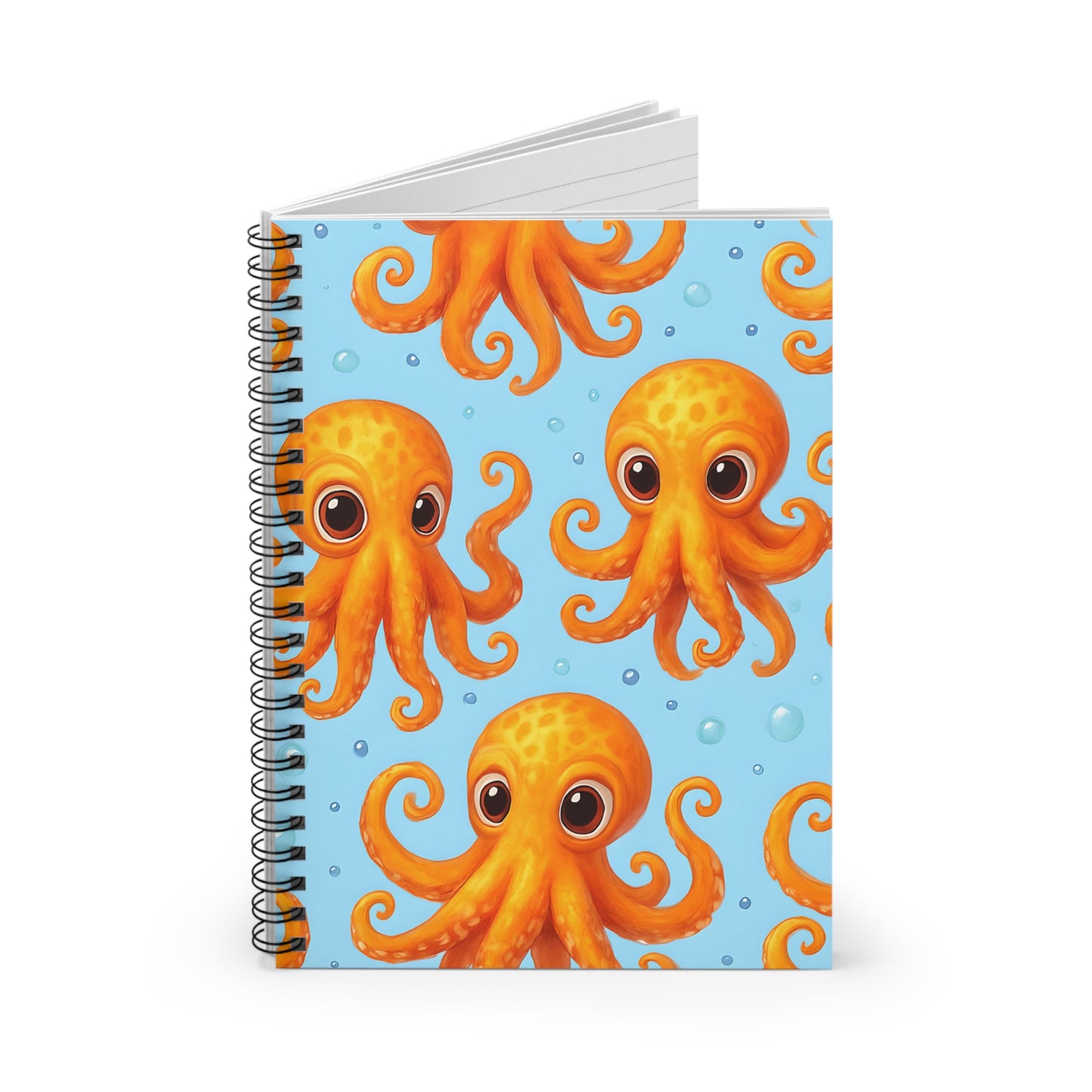 Cute Octopus Spiral Notebook - Ruled Lined Journal for Kids & Marine Lovers