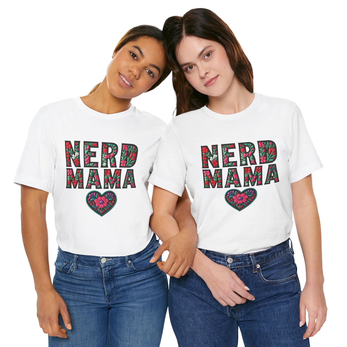 Floral Nerd Mama Tee - Unisex Short Sleeve T-Shirt for Proud Moms