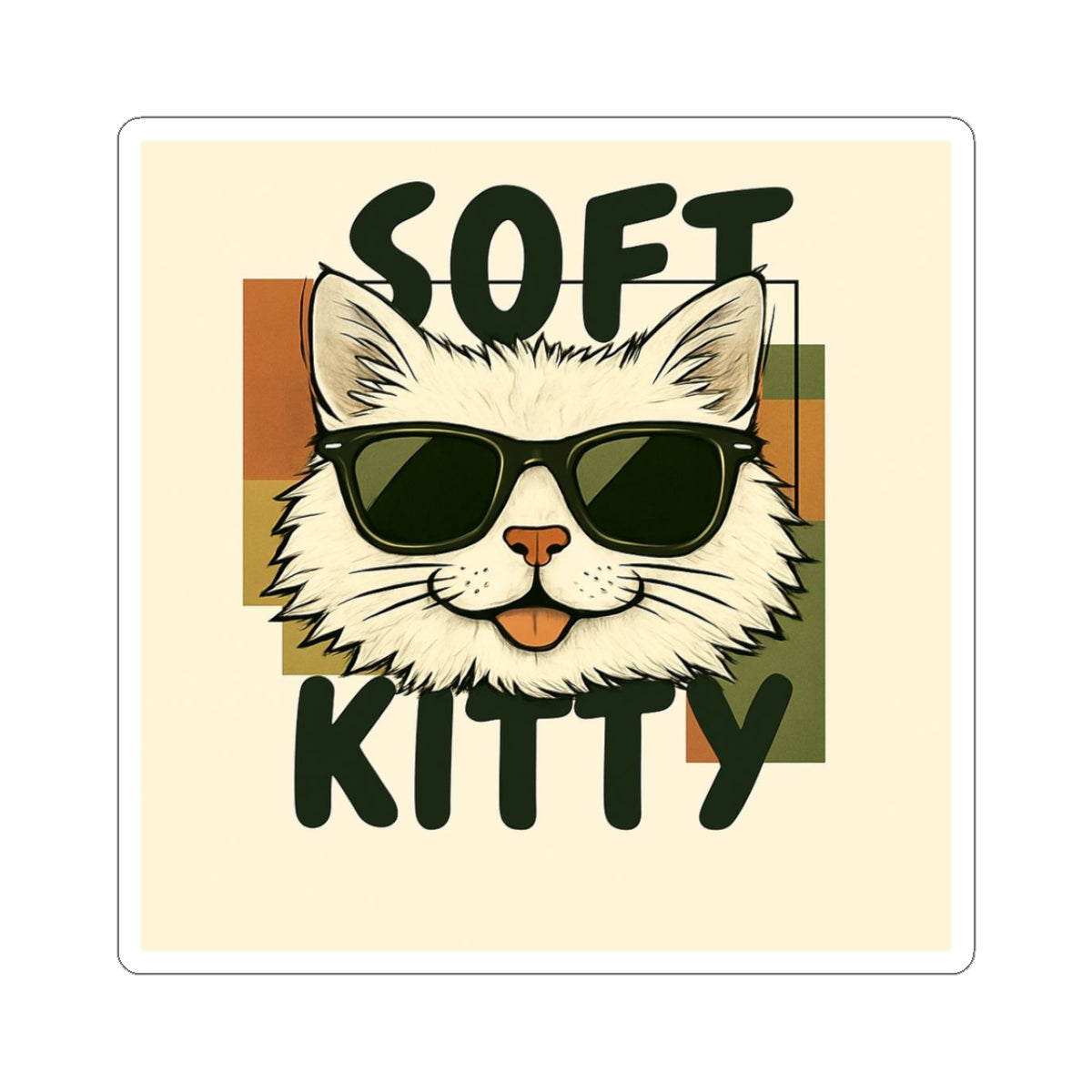 Trendy Cat Stickers - 'Soft Kitty' Design for Pet Lovers