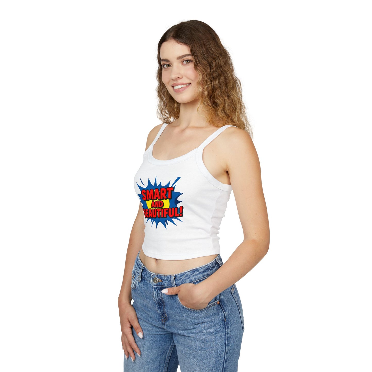 Smart and Beautiful Women's Spaghetti Strap Tank Top - Confidence Booster for Every Occasion