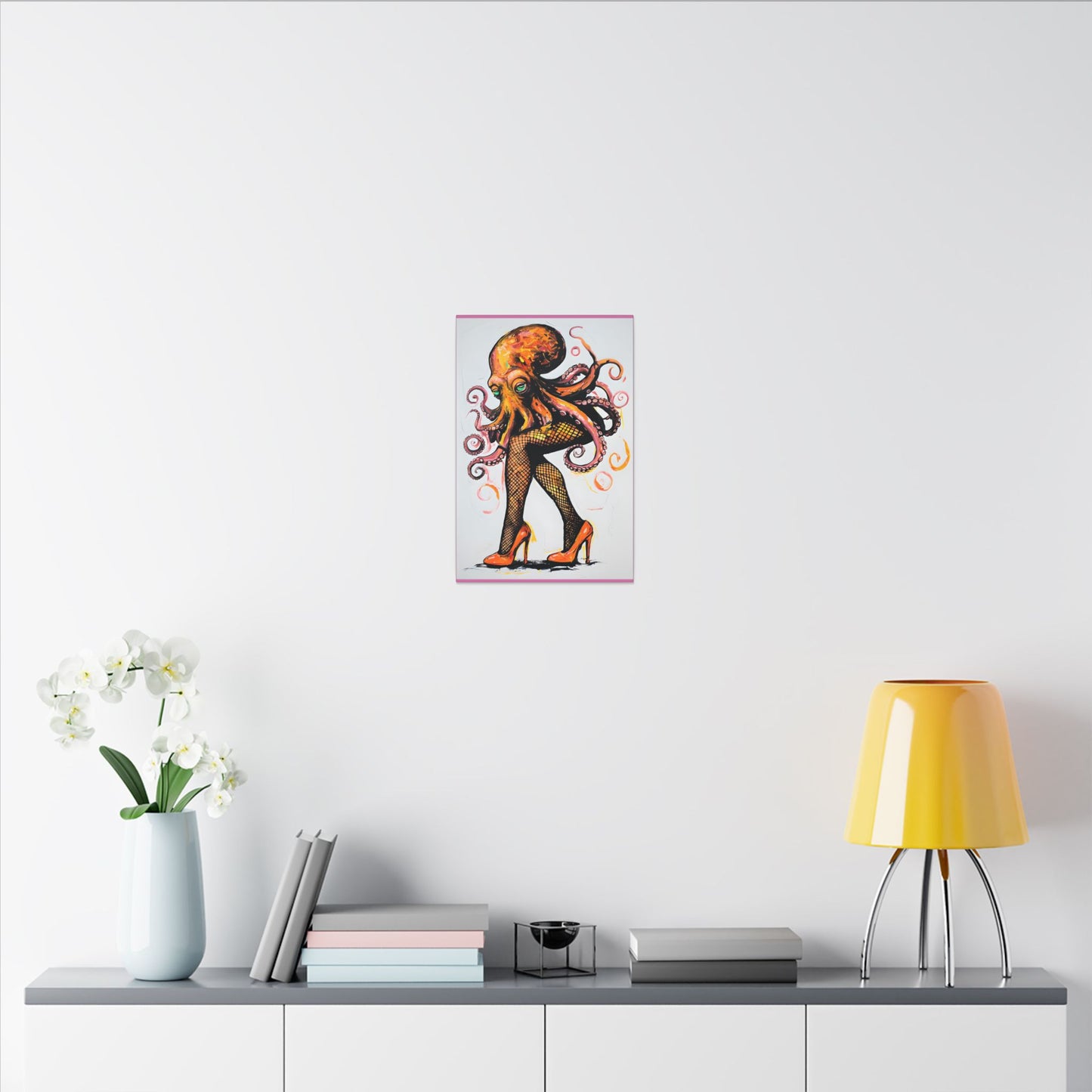 Whimsical Octopus Canvas Art, Unique Home Decor, Ocean Lover Gift, Nautical Theme Wall Art, Quirky Art Piece