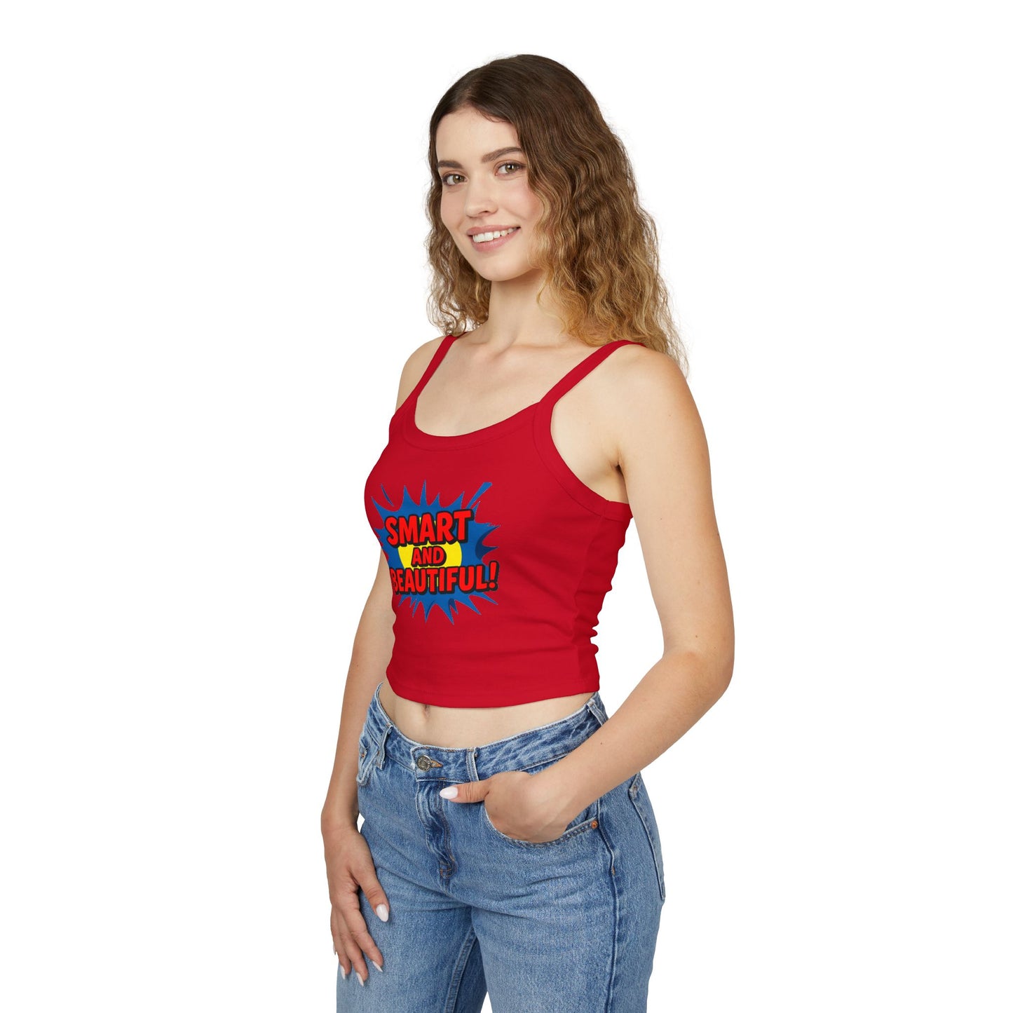 Smart and Beautiful Women's Spaghetti Strap Tank Top - Confidence Booster for Every Occasion