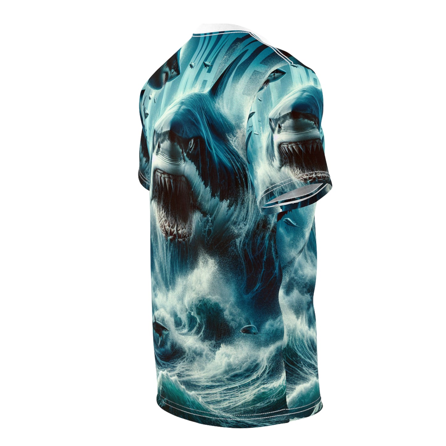 Oceanic Shark Graphic Tee - Bold Unisex Cut & Sew Shirt for Shark Lovers
