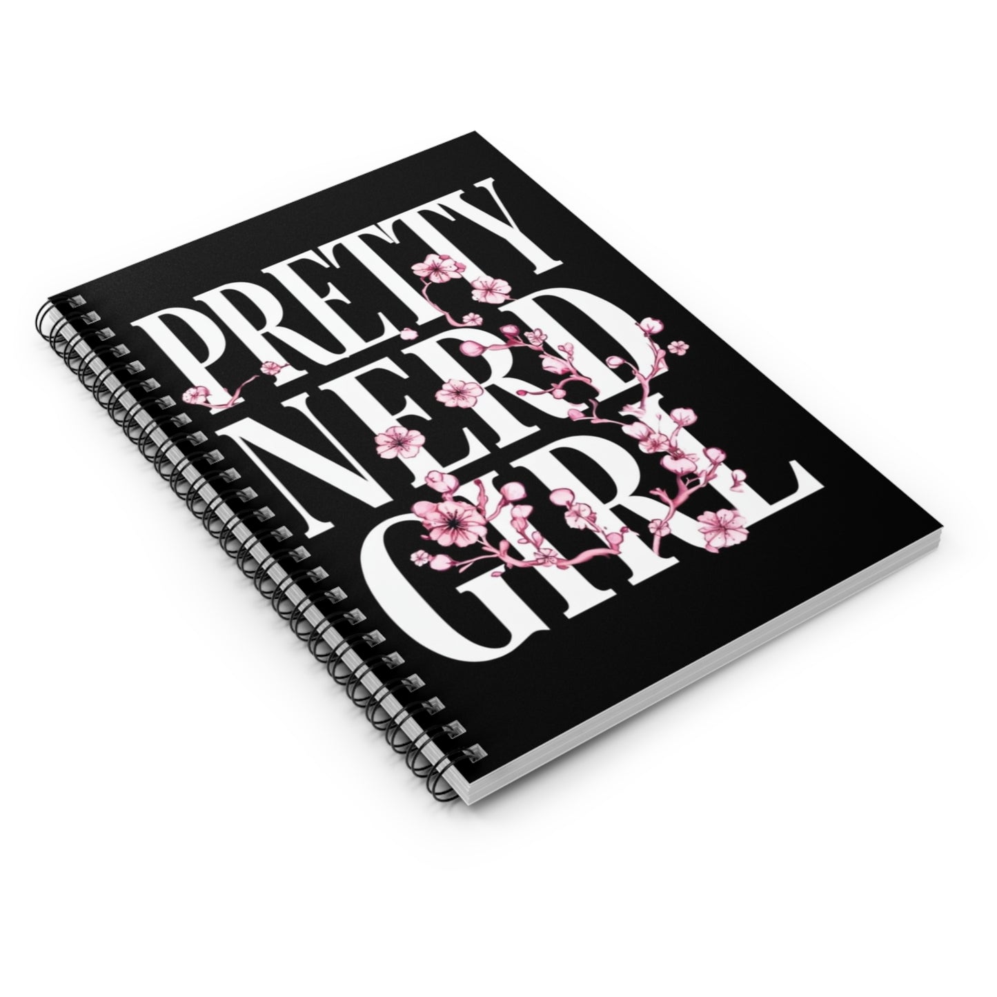 Pretty Nerd Girl Spiral Notebook - Flower Design for Creative Minds