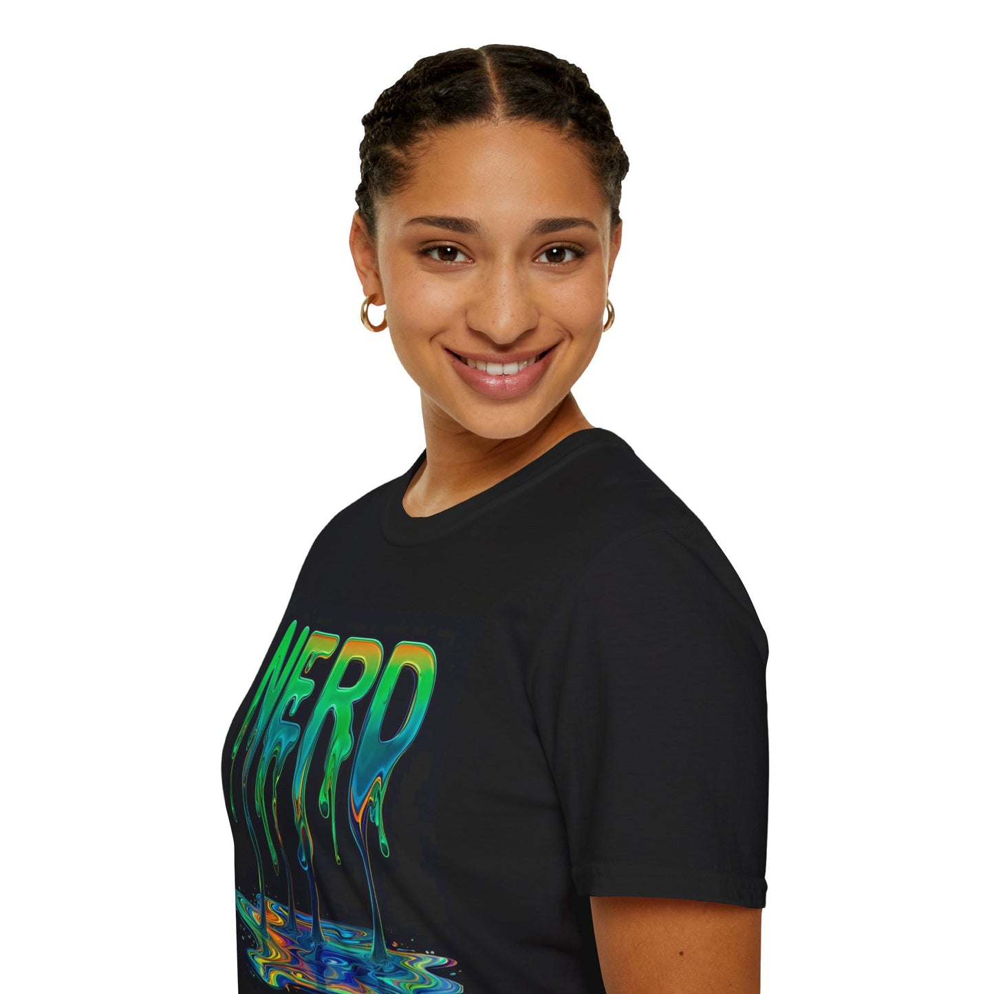 Nerd Vibes Unisex Softstyle T-Shirt - Colorful Dripping Design