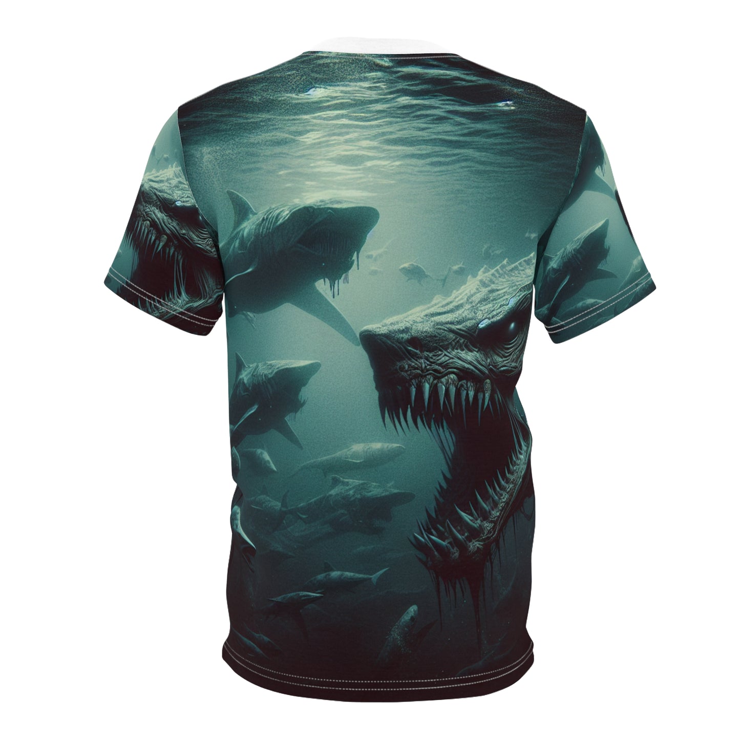 Fierce Ocean Predator Unisex Tee, Graphic T-Shirt, AOP Shirt, Sea Creature Apparel, Unique Gift for Ocean Lovers, Perfect for Summer