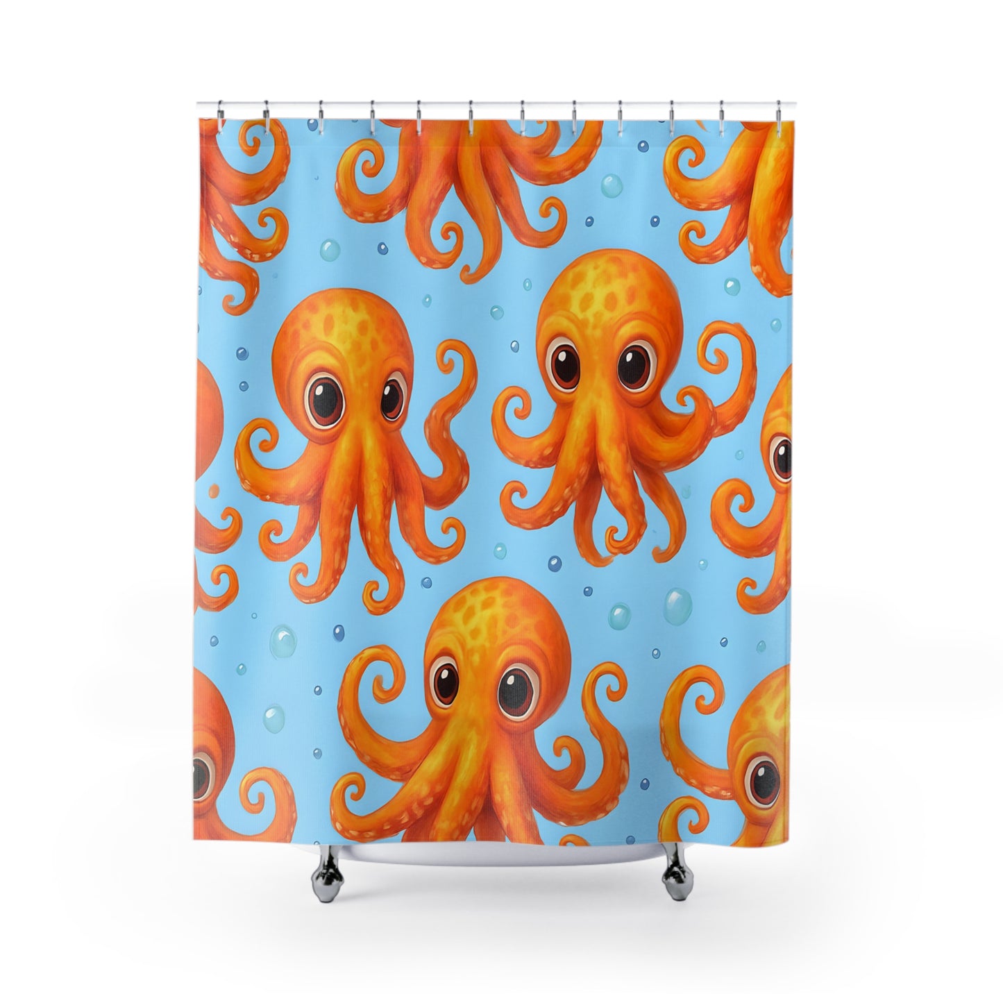 Playful Octopus Shower Curtain - Vibrant Bathroom Decor for Ocean Lovers