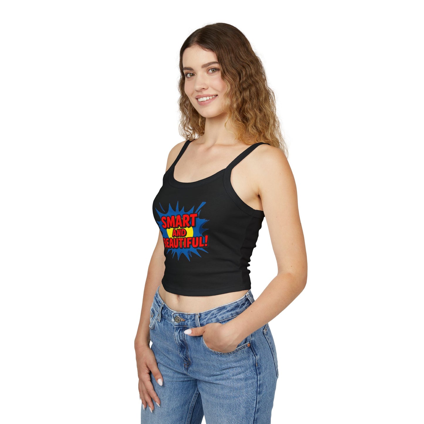 Smart and Beautiful Women's Spaghetti Strap Tank Top - Confidence Booster for Every Occasion