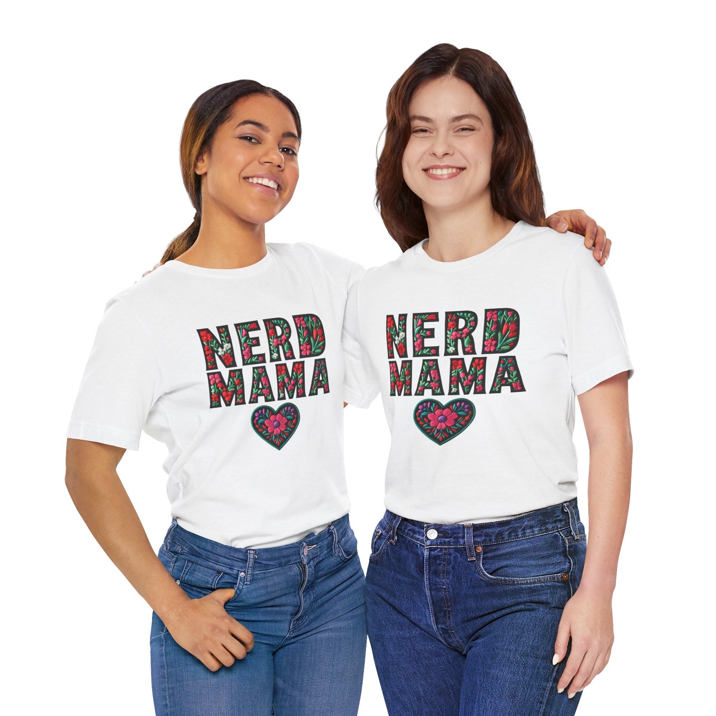 Floral Nerd Mama Tee - Unisex Short Sleeve T-Shirt for Proud Moms