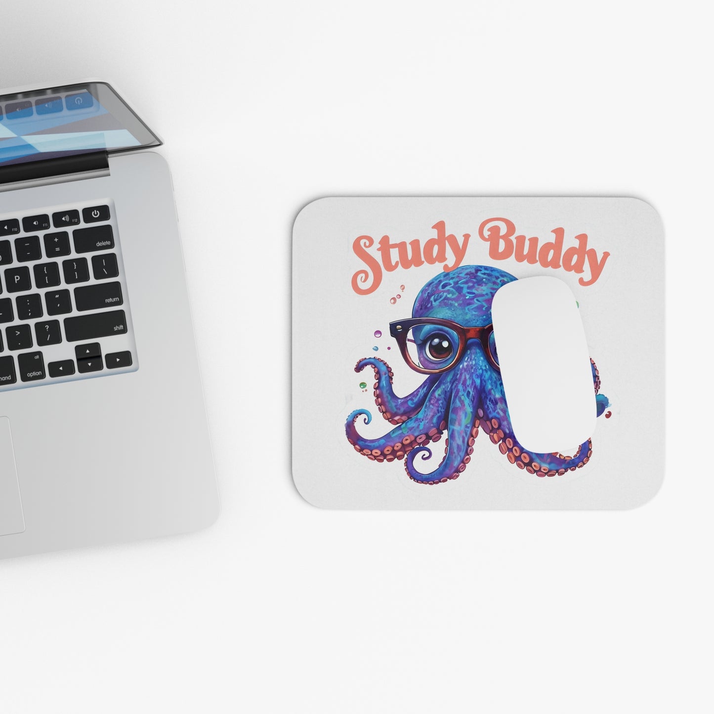 Cute Octopus Study Buddy Mouse Pad - Colorful Desk Accessory for Students