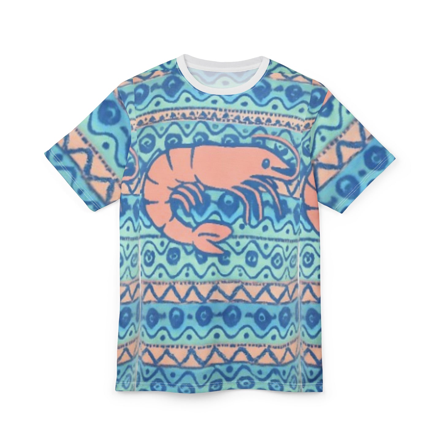 Beachy Shrimp Print Unisex Tee - Perfect for Summer Adventures!