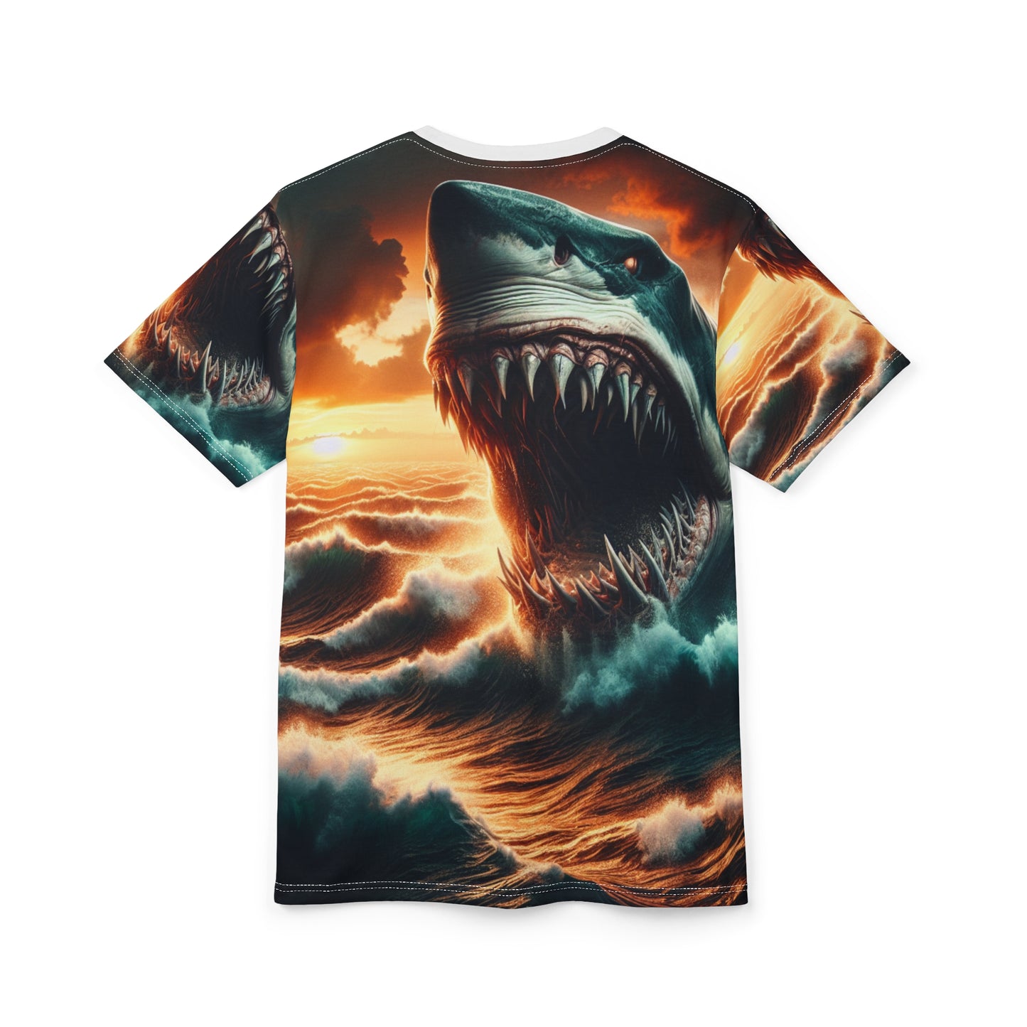 T-Shirt with Shark Graphic, Ocean Design Tee, Unisex Sea Creature Apparel, Beach Vacation Shirt, Summer Casual Wear